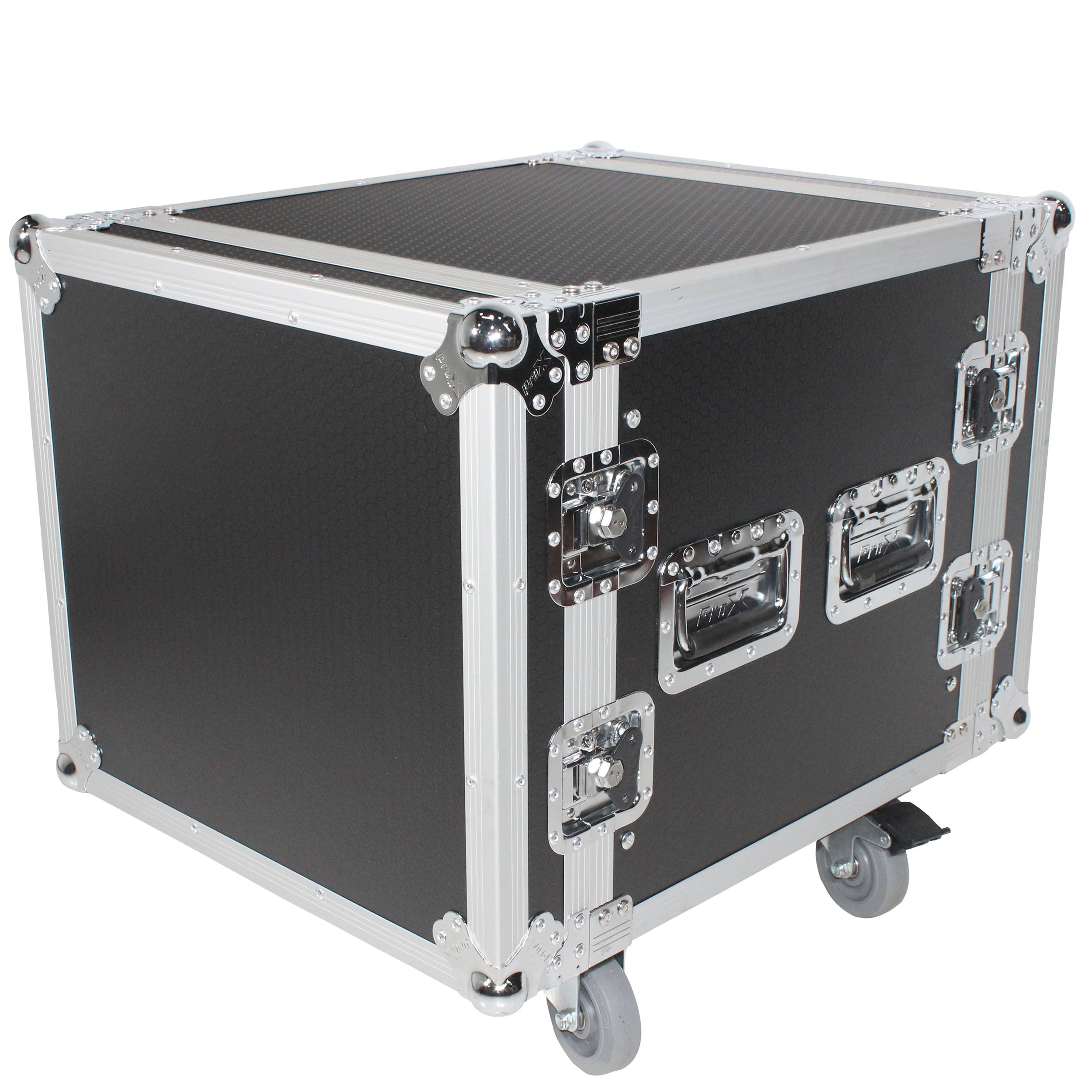 10U Space Shockproof Amp Rack ATA Flight Case 24 In Depth W-Casters