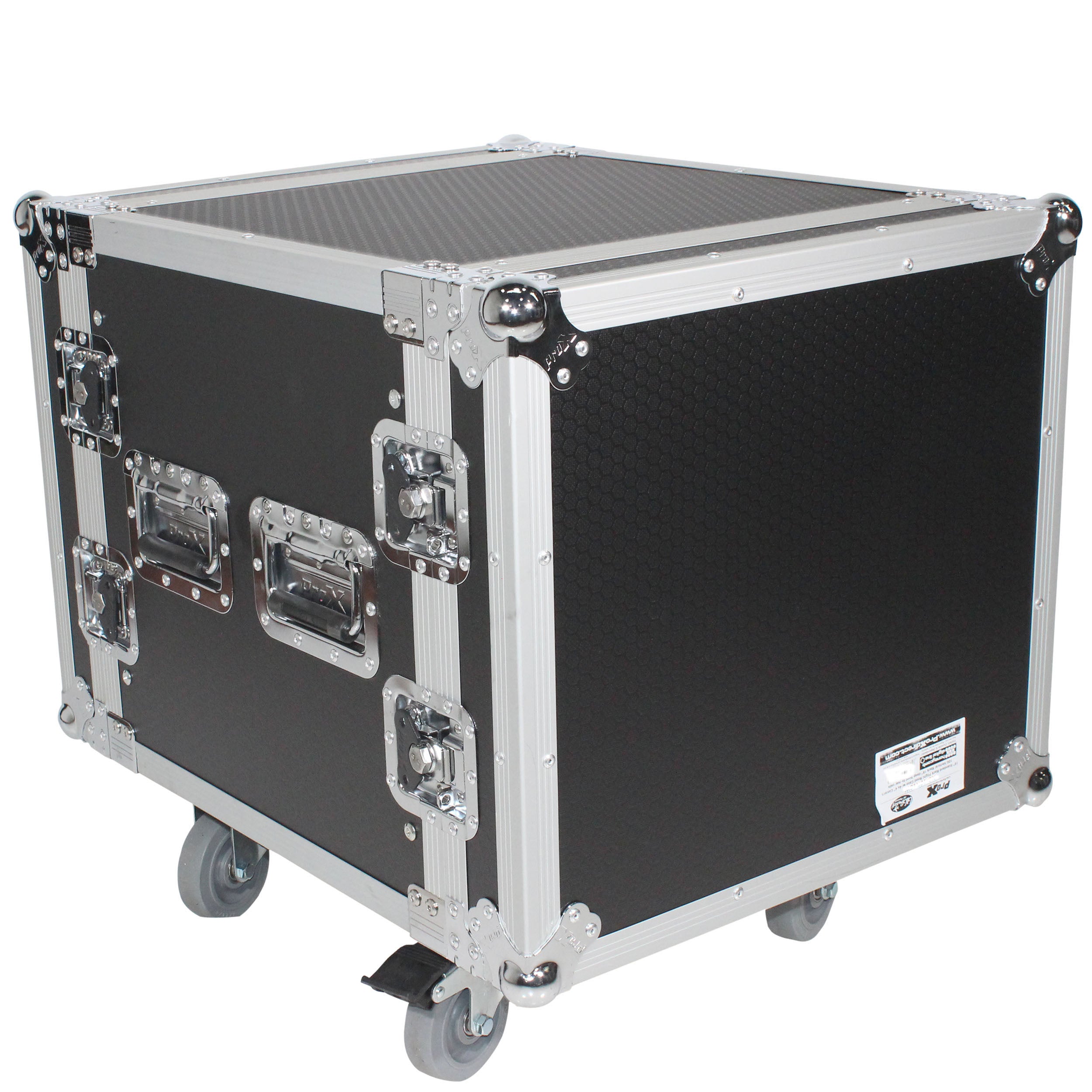 10U Space Shockproof Amp Rack ATA Flight Case 24 In Depth W-Casters