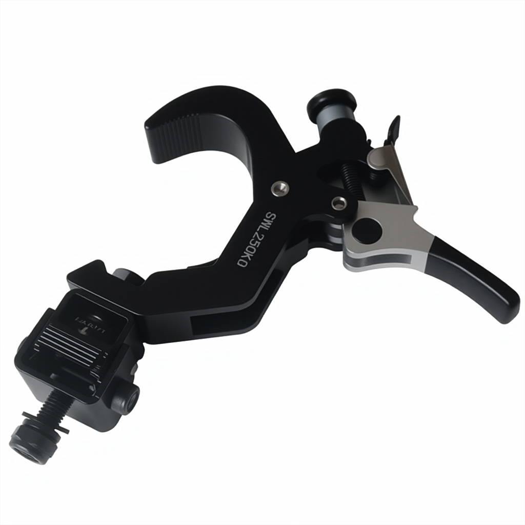 4 Quick 90º Folding XPress Trigger Truss Clamp Clamp Moving Head Adapters with Quick Press Trigger Truss 2 in. Black Finish