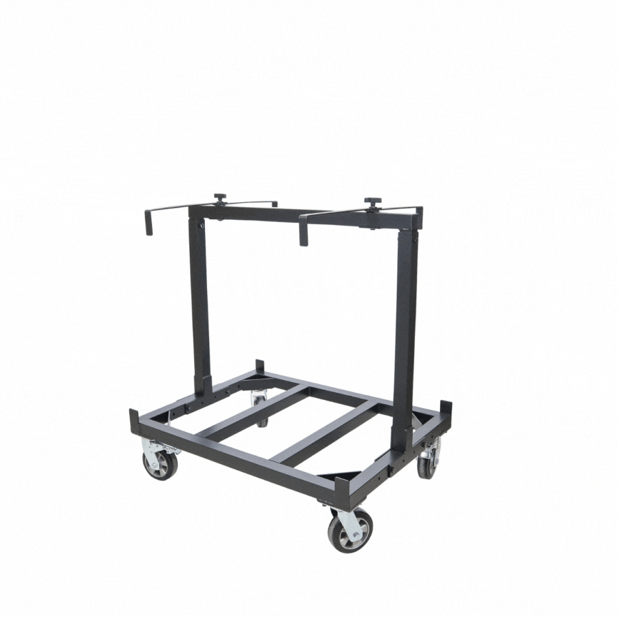 Universal Portable Rolling stage dolly cart for 4X4 and 4X8 Ft. Stage Platforms - Supports 6 to 8 Units