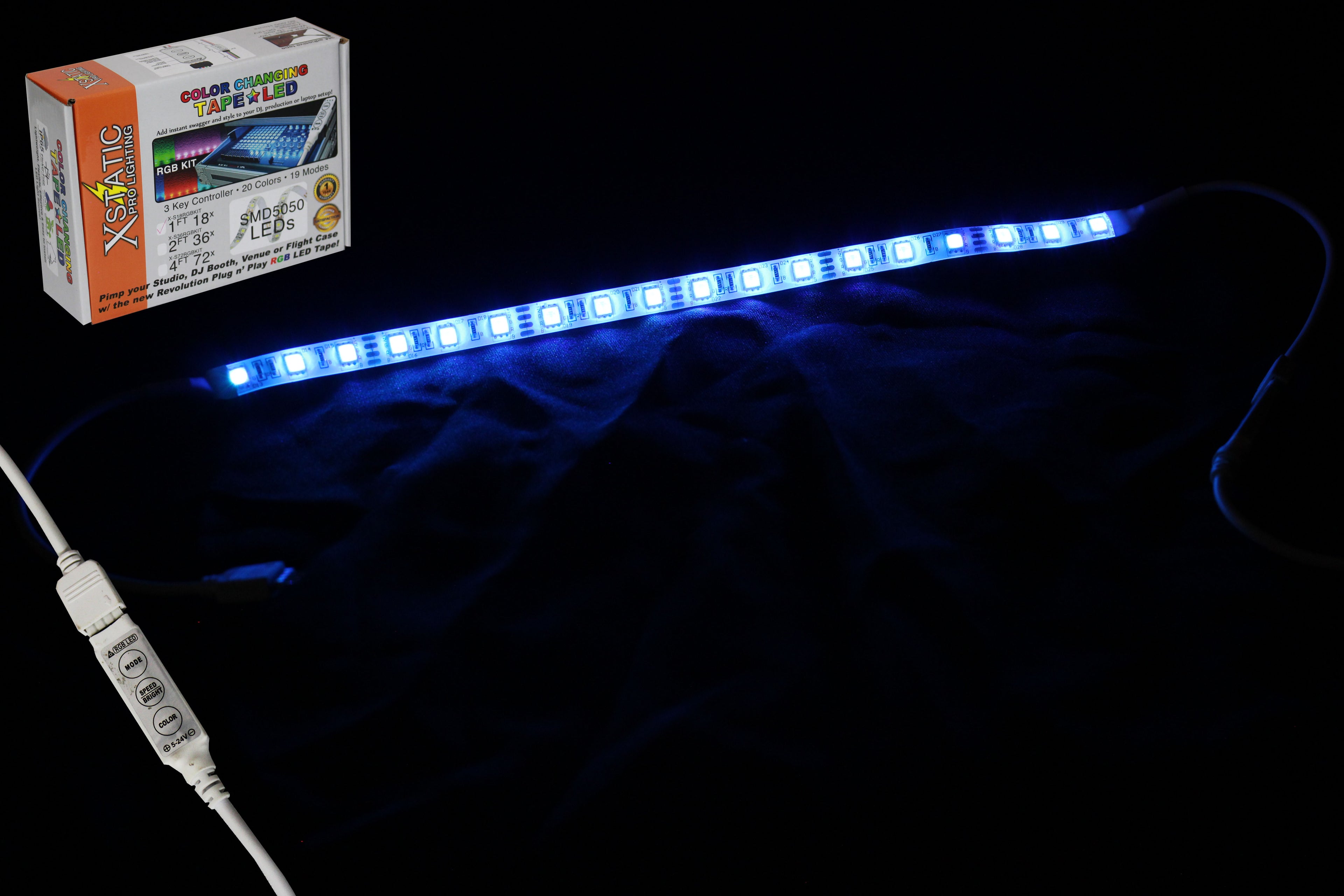 Xstatic RGB LED Strip kit 12" Remote control & power supply included