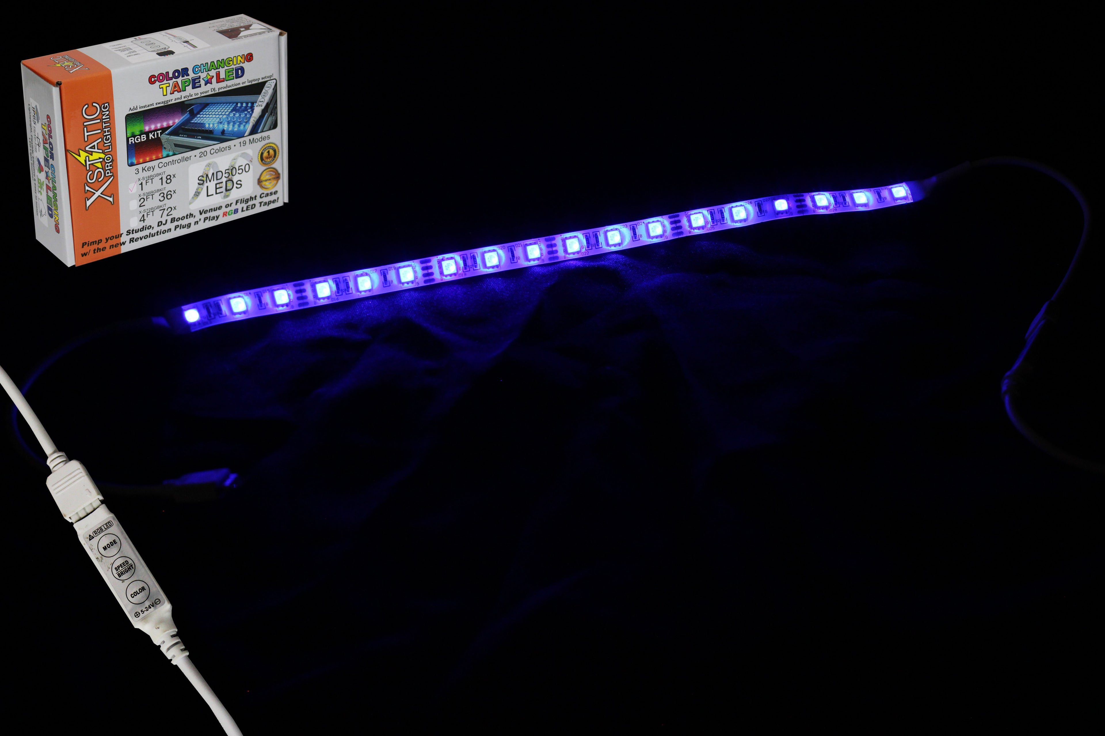 Xstatic RGB LED Strip kit 12" Remote control & power supply included