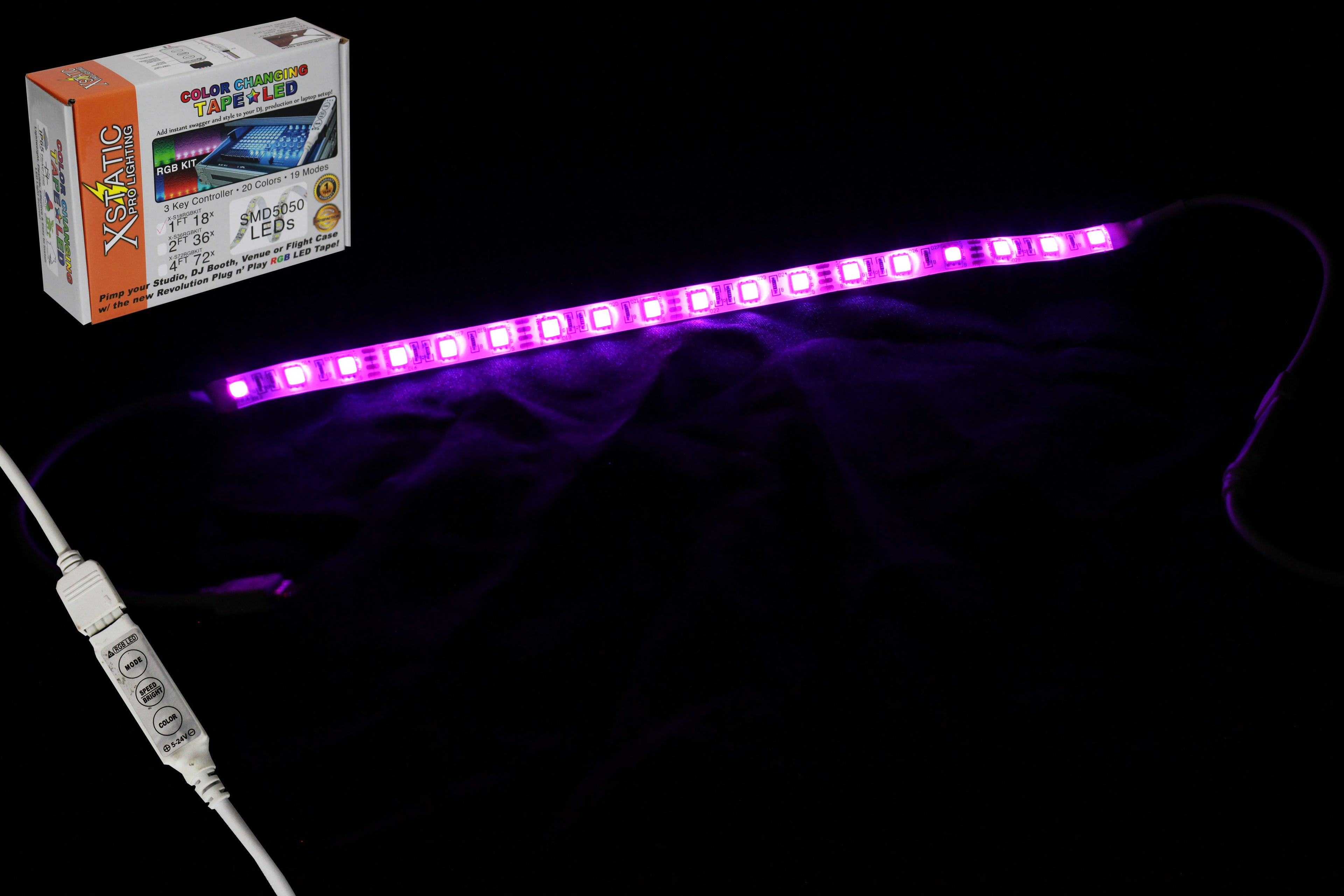Xstatic RGB LED Strip kit 12" Remote control & power supply included