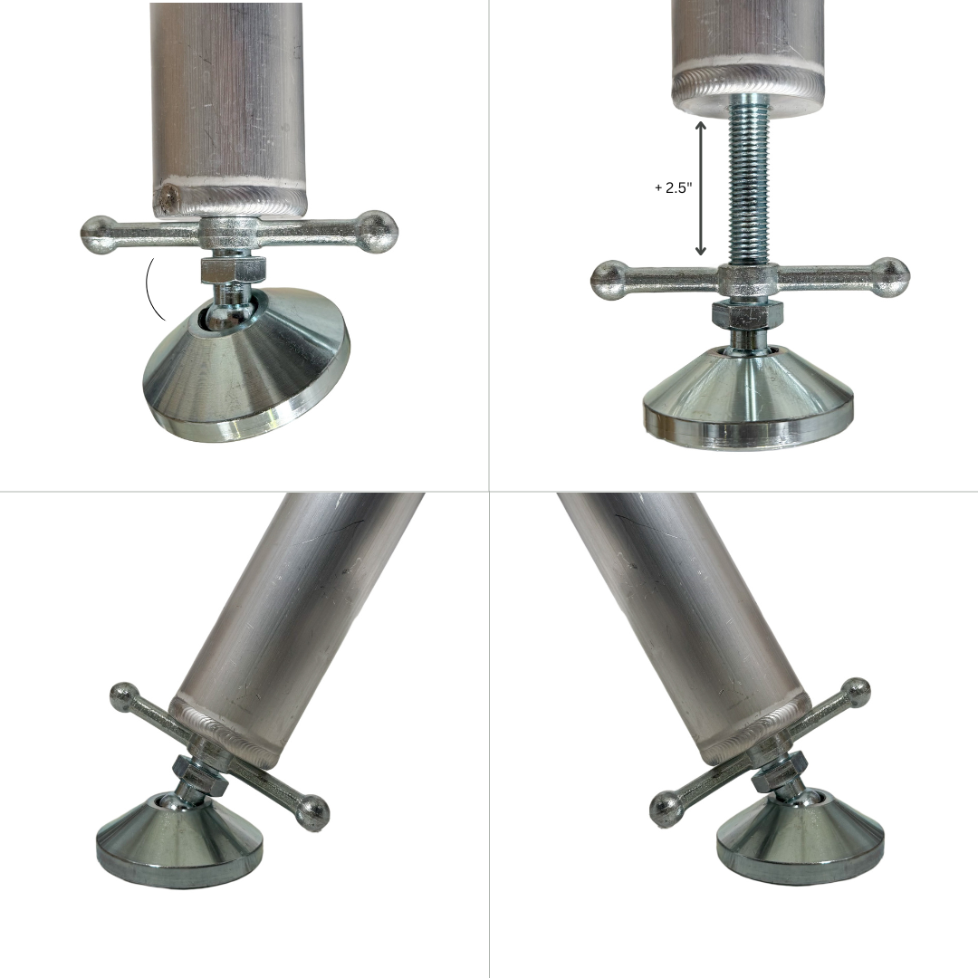 Set of (4)Telescoping Stage Legs with Ball Joint Adjusts from 16 to 24 inches compatible with ProX StageQ™ Platforms