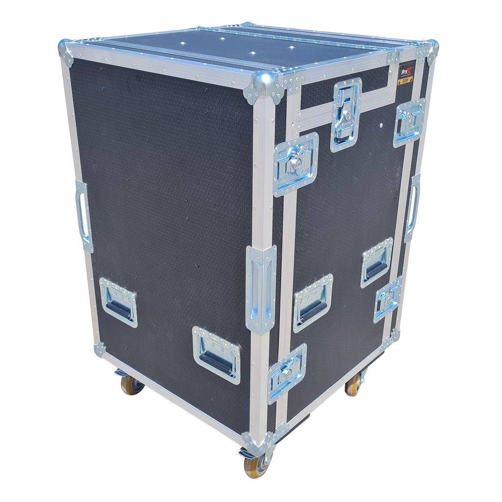 Mobile AV Broadcasting Streaming Recording Studio Workstation Case with 4U Top 12U Bottom