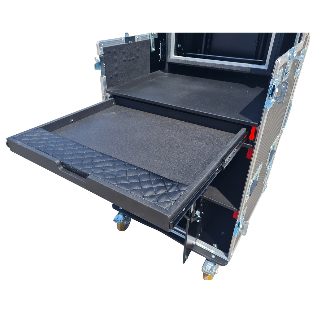Mobile AV Broadcasting Streaming Recording Studio Workstation Case with 4U Top 12U Bottom