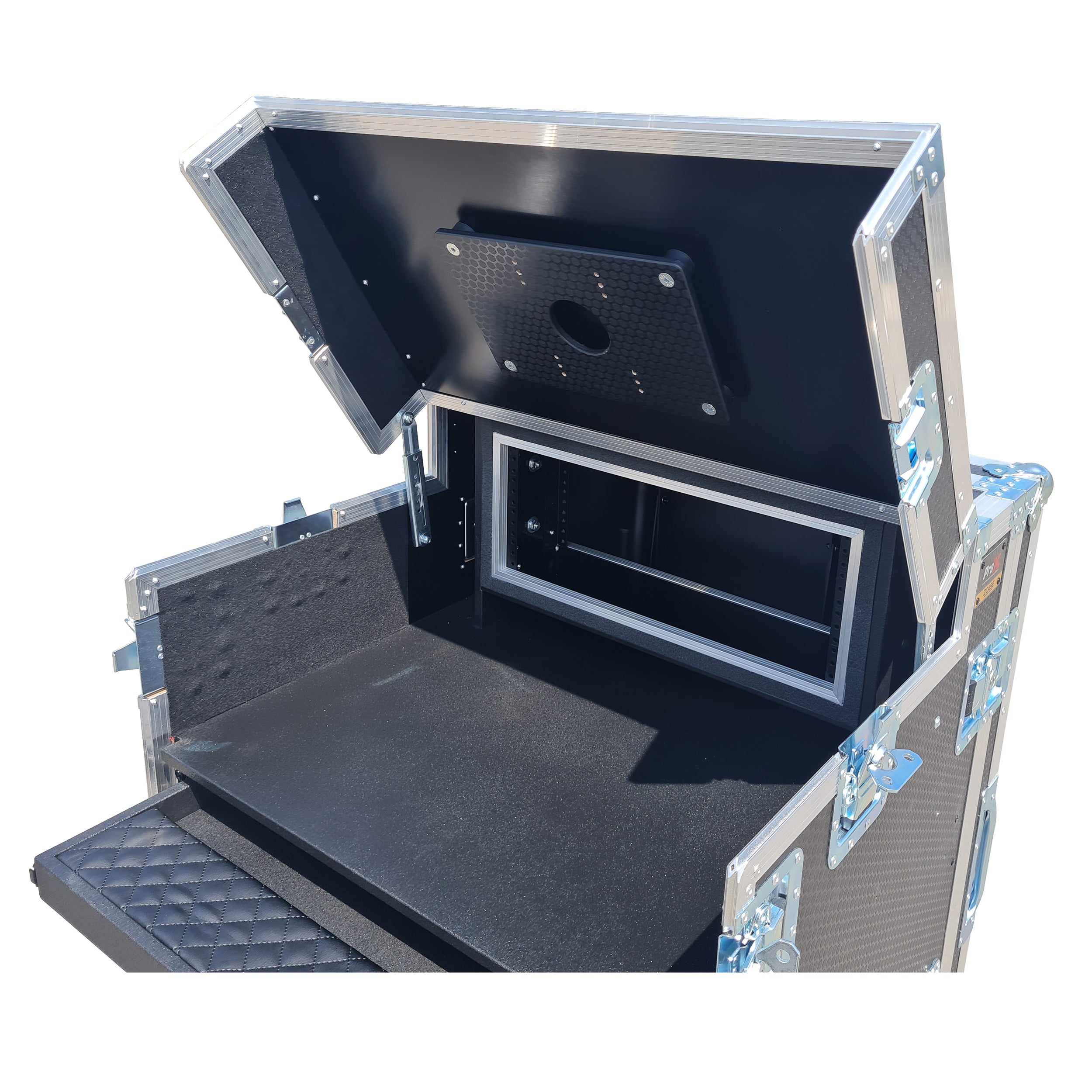 Mobile AV Broadcasting Streaming Recording Studio Workstation Case with 4U Top 12U Bottom
