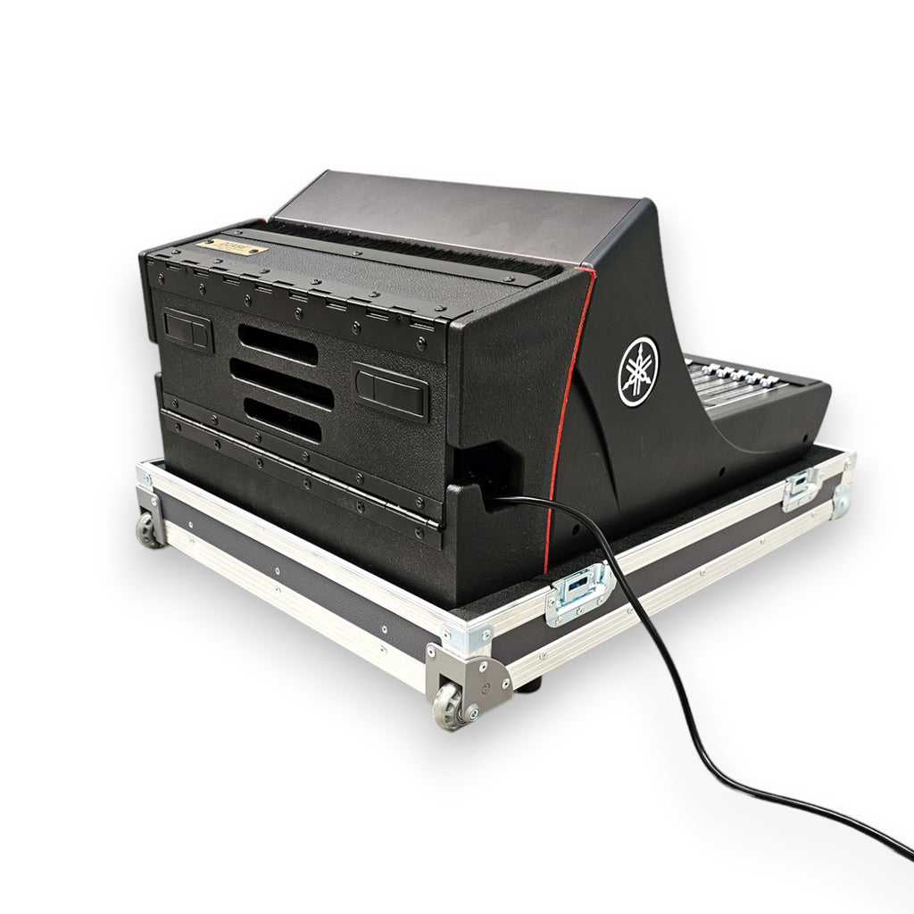 ATA Flight Case for Digital Audio Mixer Yamaha DM7C Compact with Corner Wheels, DogHouse and Telescopic Handle