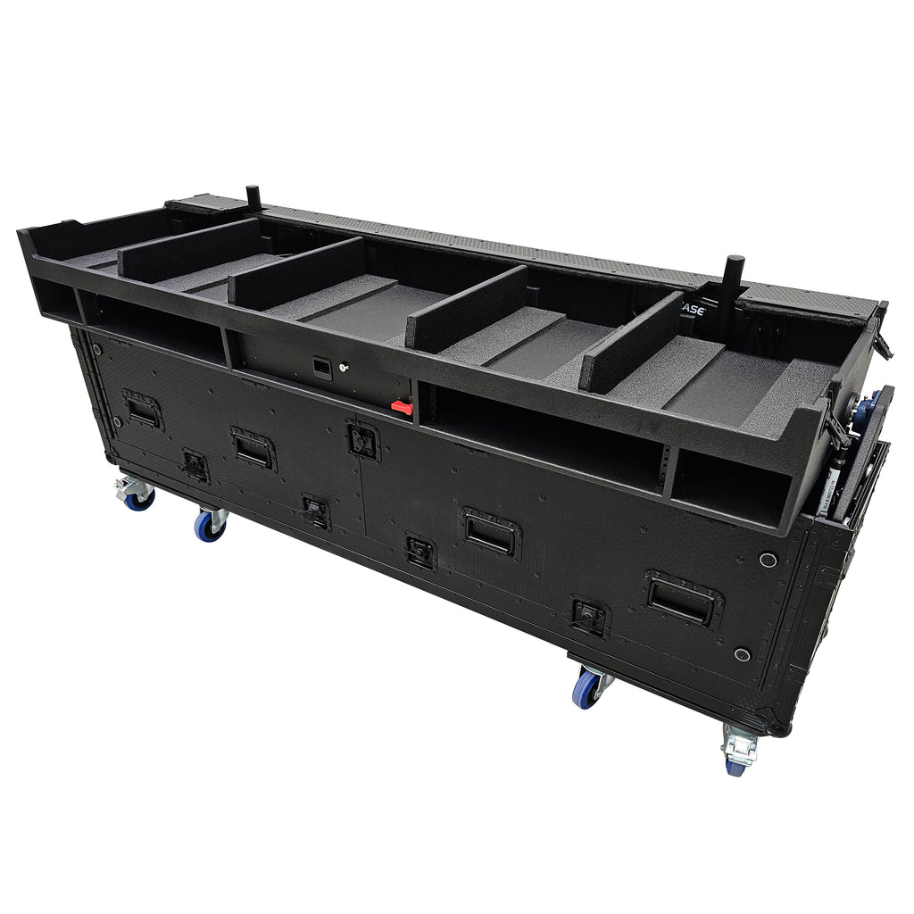 Flip-Ready Easy Retracting Hydraulic Lift Case for 4x Pioneer CDJ-3000 and DJM-V10 or A9 System