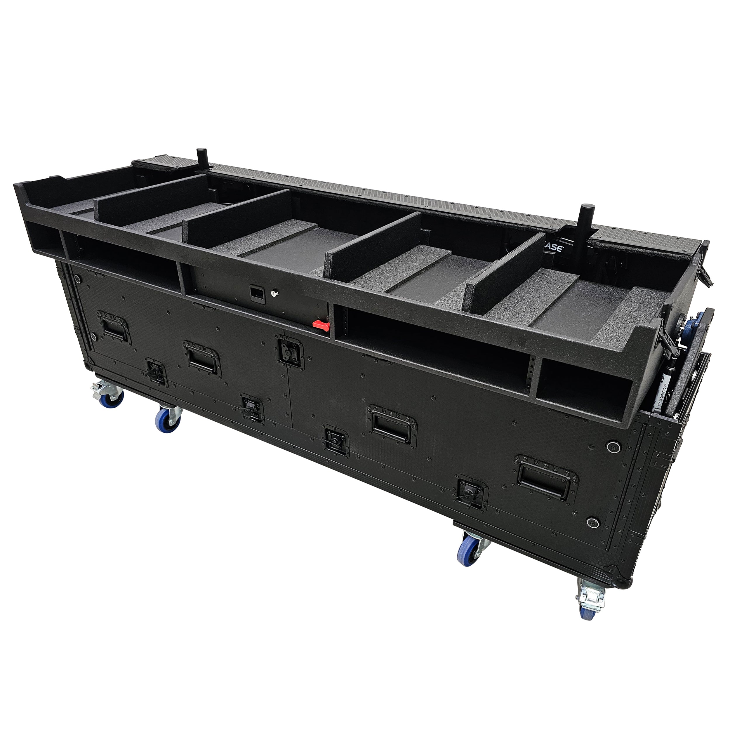 Flip-Ready Easy Retracting Hydraulic Lift Case for 4x Pioneer CDJ-3000 and DJM-V10 or A9 System