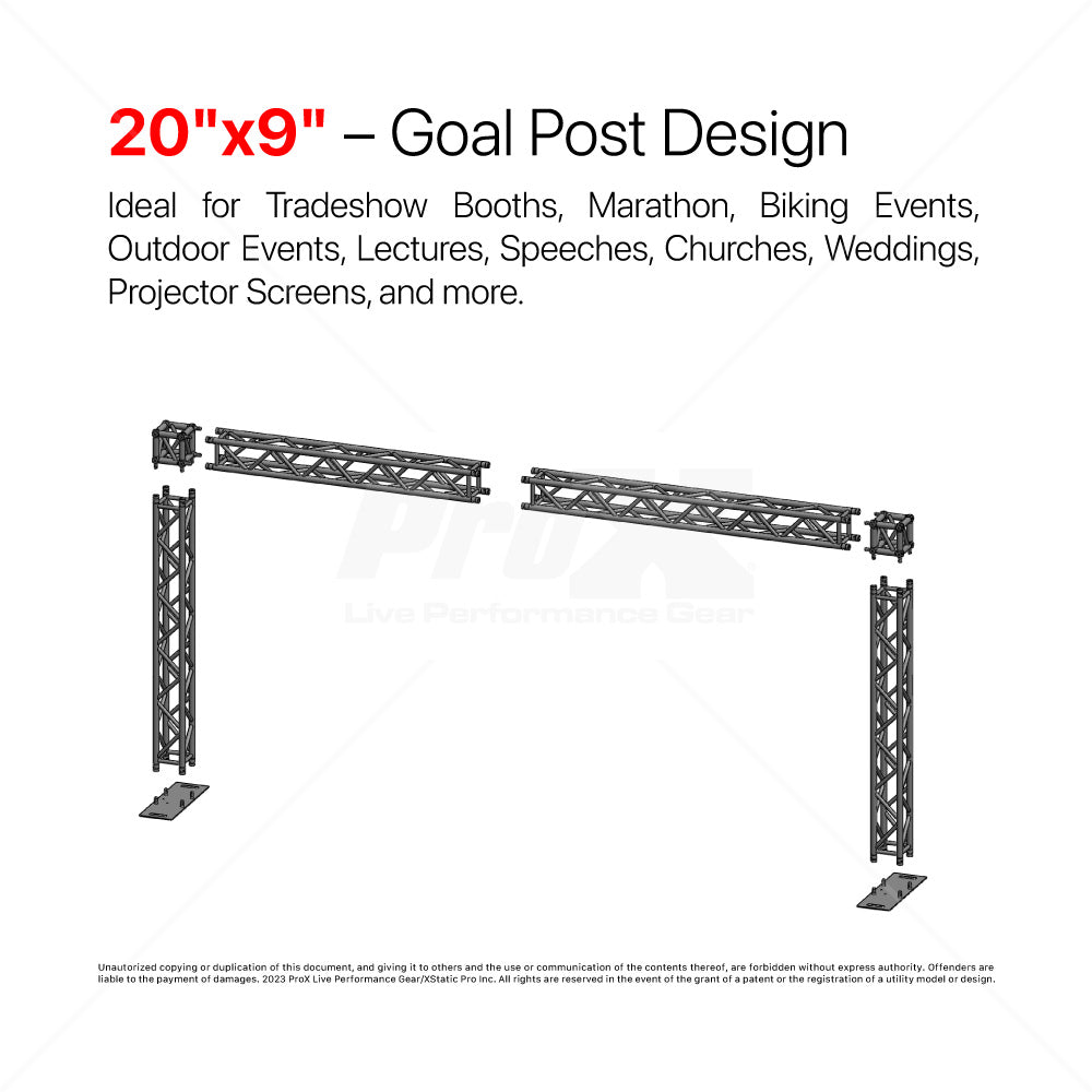 Goal Post Truss System - 19.75 Ft W x 9.20 Ft H  - K SERIES Light Duty