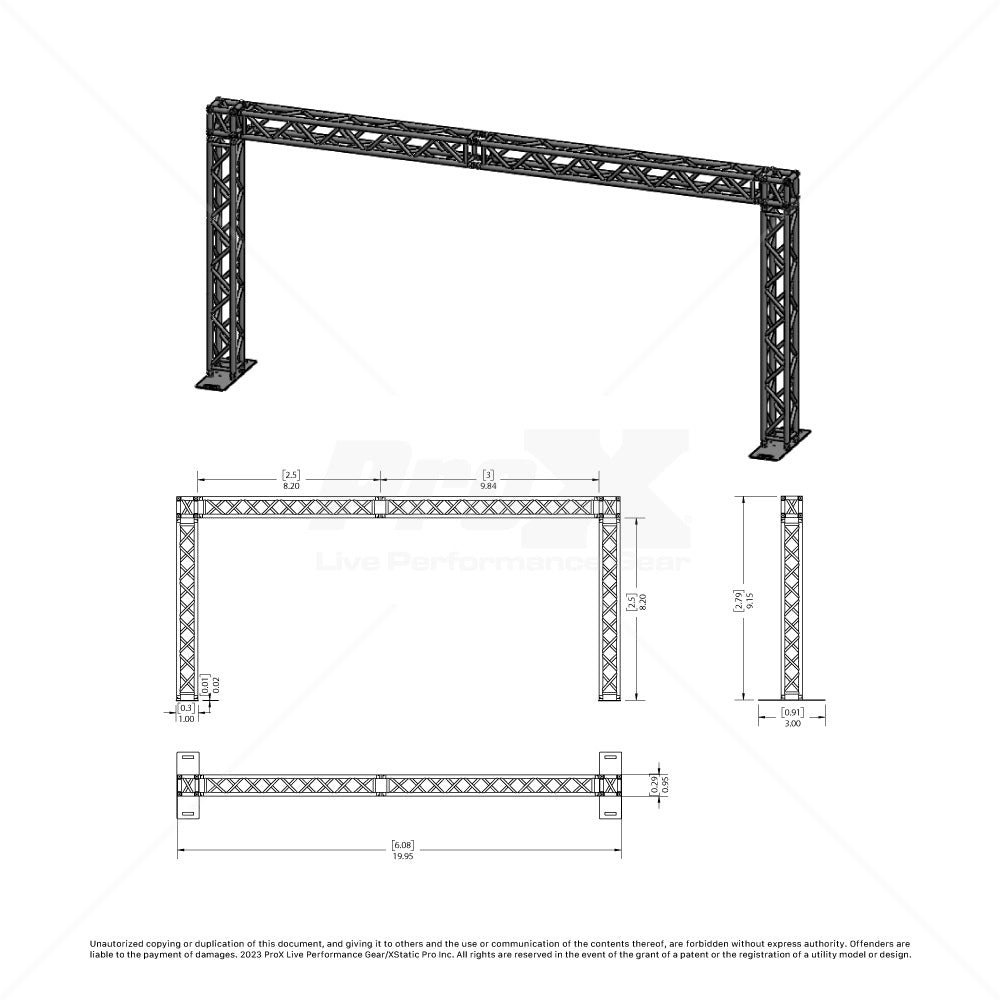 Goal Post Truss System - 19.75 Ft W x 9.20 Ft H  - K SERIES Light Duty