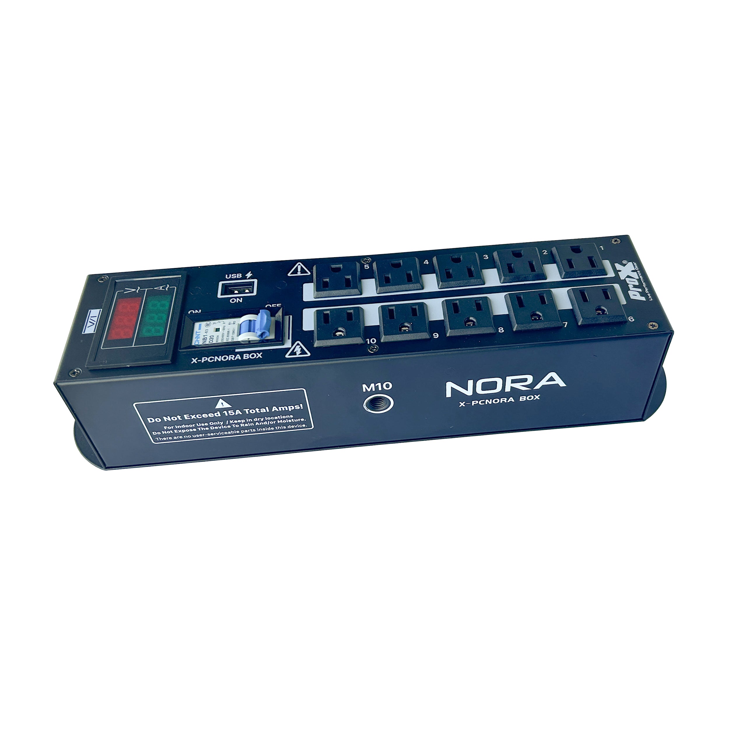 10 Way Power Distribution Compact Box for Powerkon to Edison with Power Cord