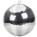 24" inch Mirror Disco Ball Bright Silver Reflective Indoor DJ Sphere with Hanging Ring for Lighting