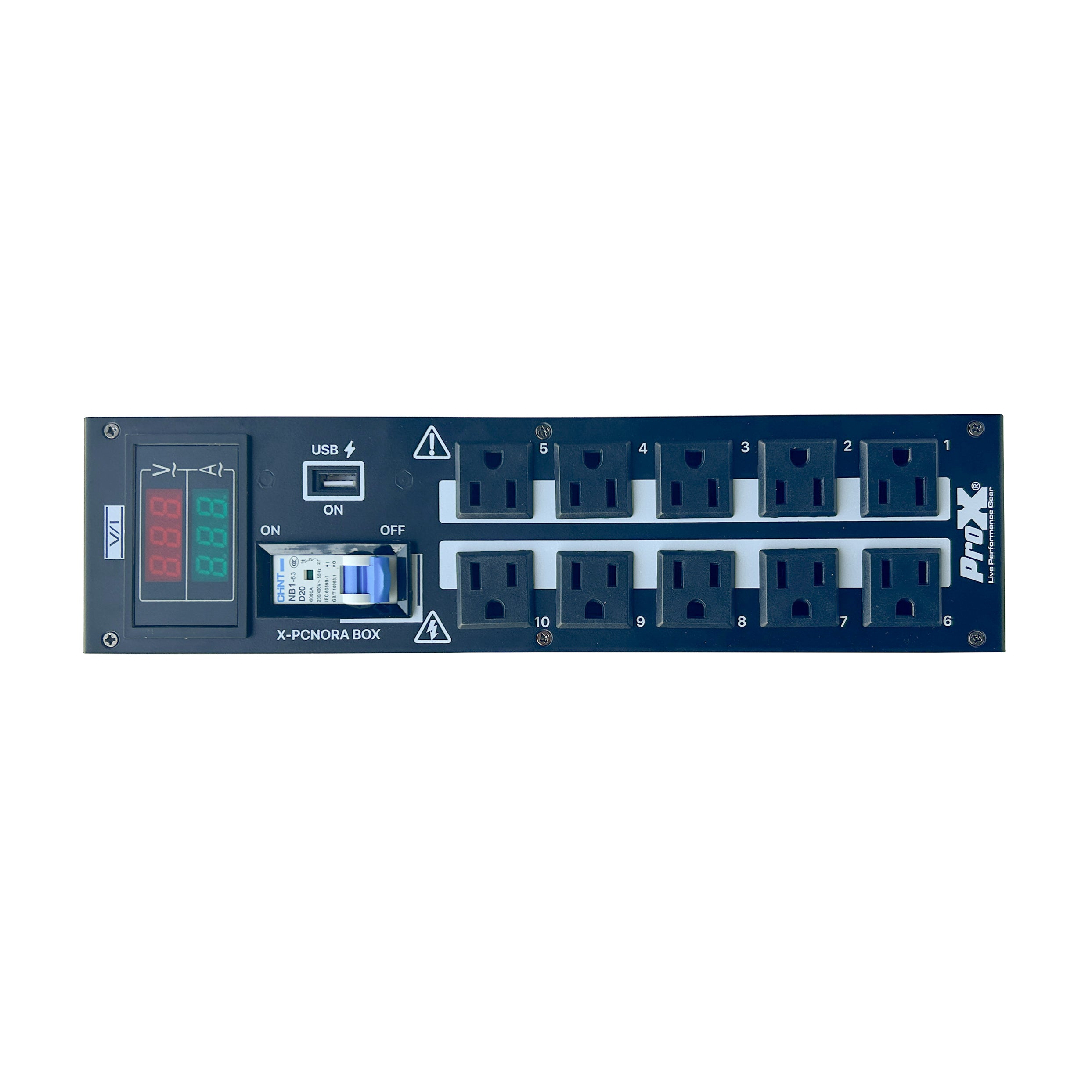 10 Way Power Distribution Compact Box for Powerkon to Edison with Power Cord