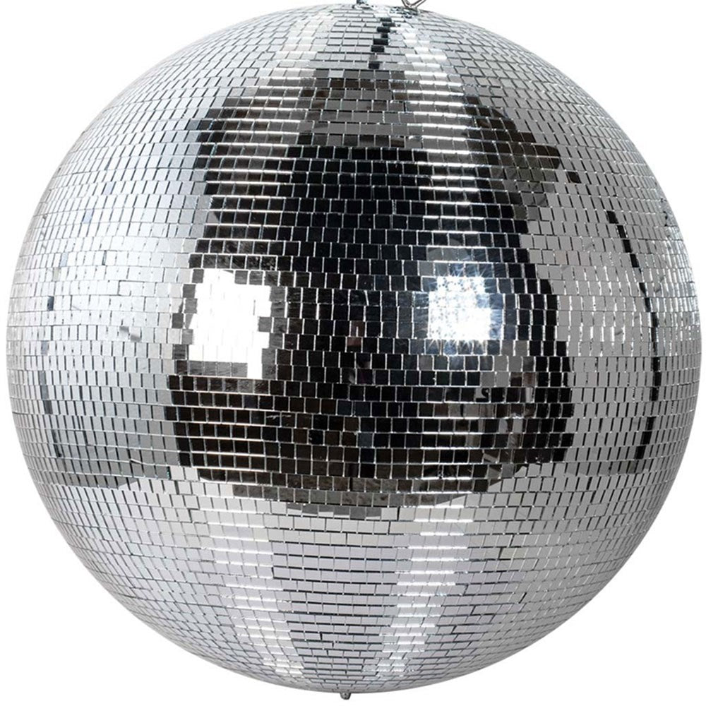 72" inch Mirror Disco Ball Bright Silver Reflective Indoor DJ Sphere with Hanging Ring for Lighting