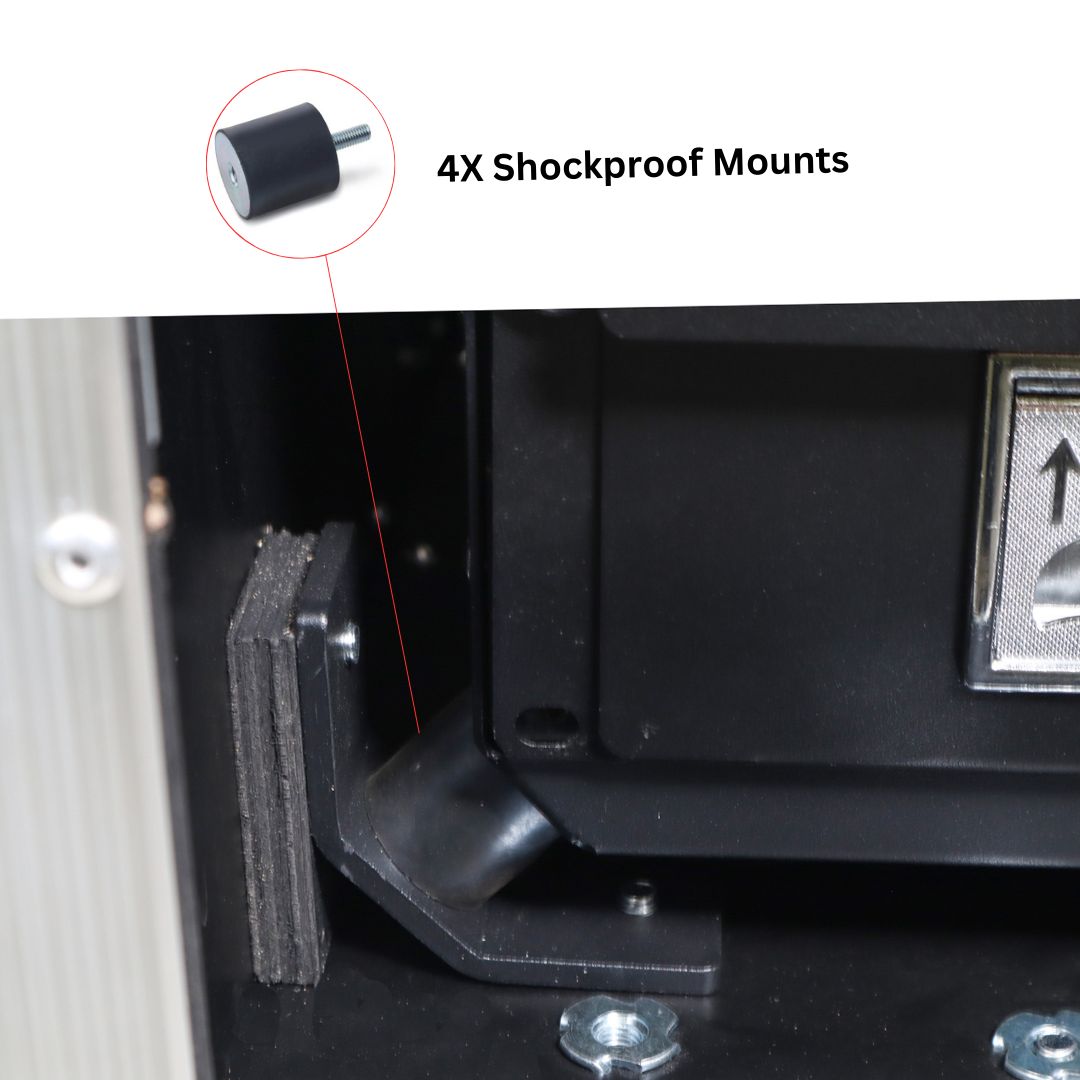 12U 20" Deep Vertical Rack to Rack  Shock Mount Case with 2 Sliding Slam Doors & 4" Caster Wheels