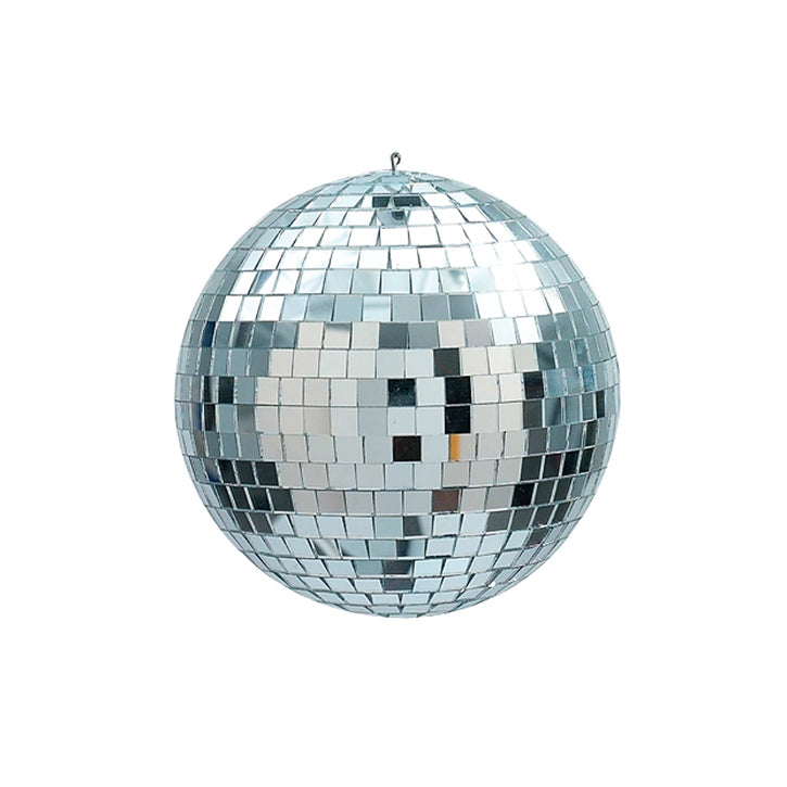 4" inch Mirror Disco Ball Bright Silver Reflective Indoor DJ Sphere with Hanging Ring for Lighting