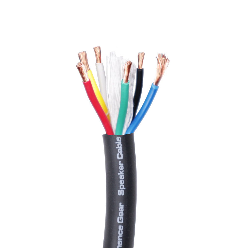 500 Ft. 12 Gauge AWG 6 Conductor Audio Speaker Wire Cable 500 Feet Copper Black Finish