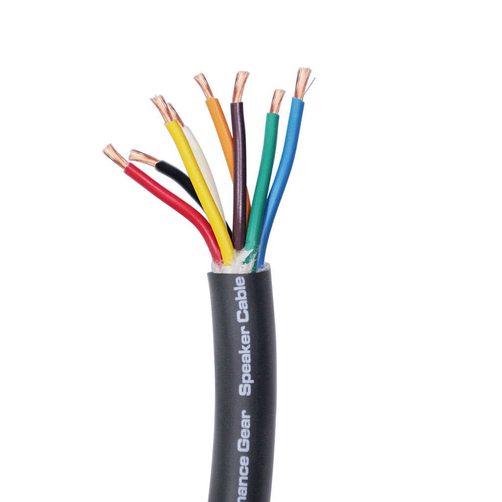 500 Ft. 12 Gauge AWG 8 Conductor Audio Speaker Wire Cable 500 Feet Copper Black Finish