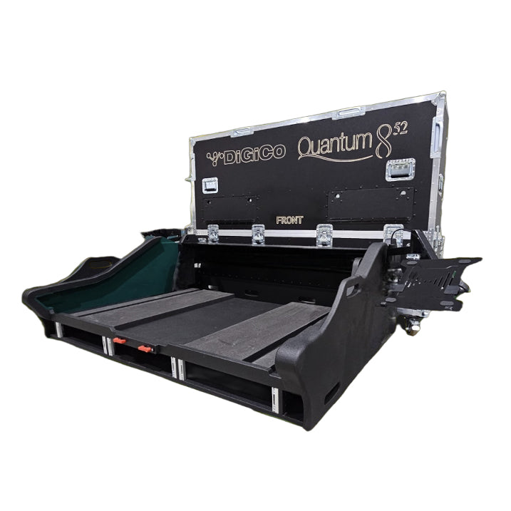 Digico Quantum 852 Flip-Ready Hydraulic Console Easy Retracting Lifting Flight Case with 3x2U Rack and wheels by Zcase Poland