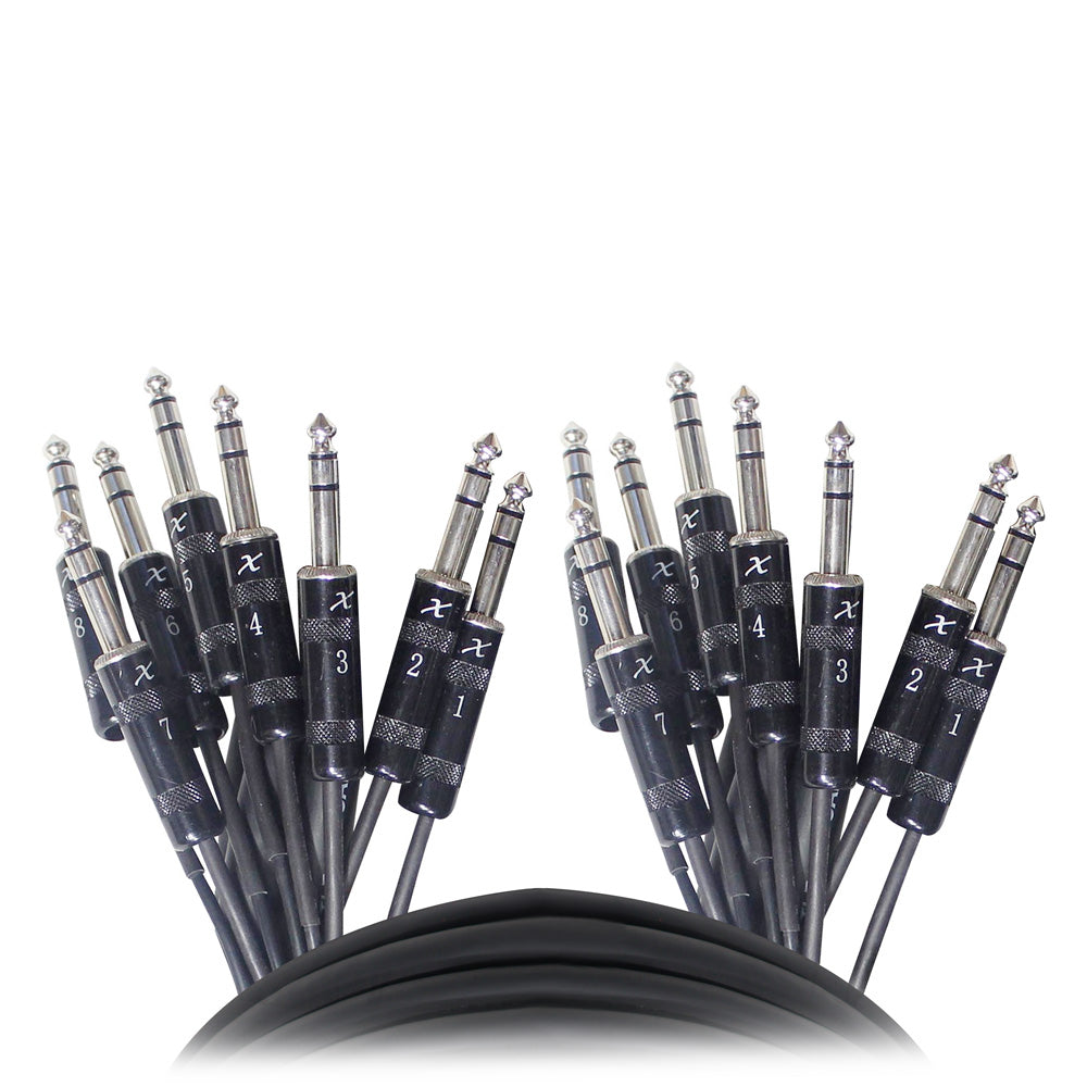 10PCS 10 Ft. 8-Channel TRS-M to TRS-M Balanced Snake Cable