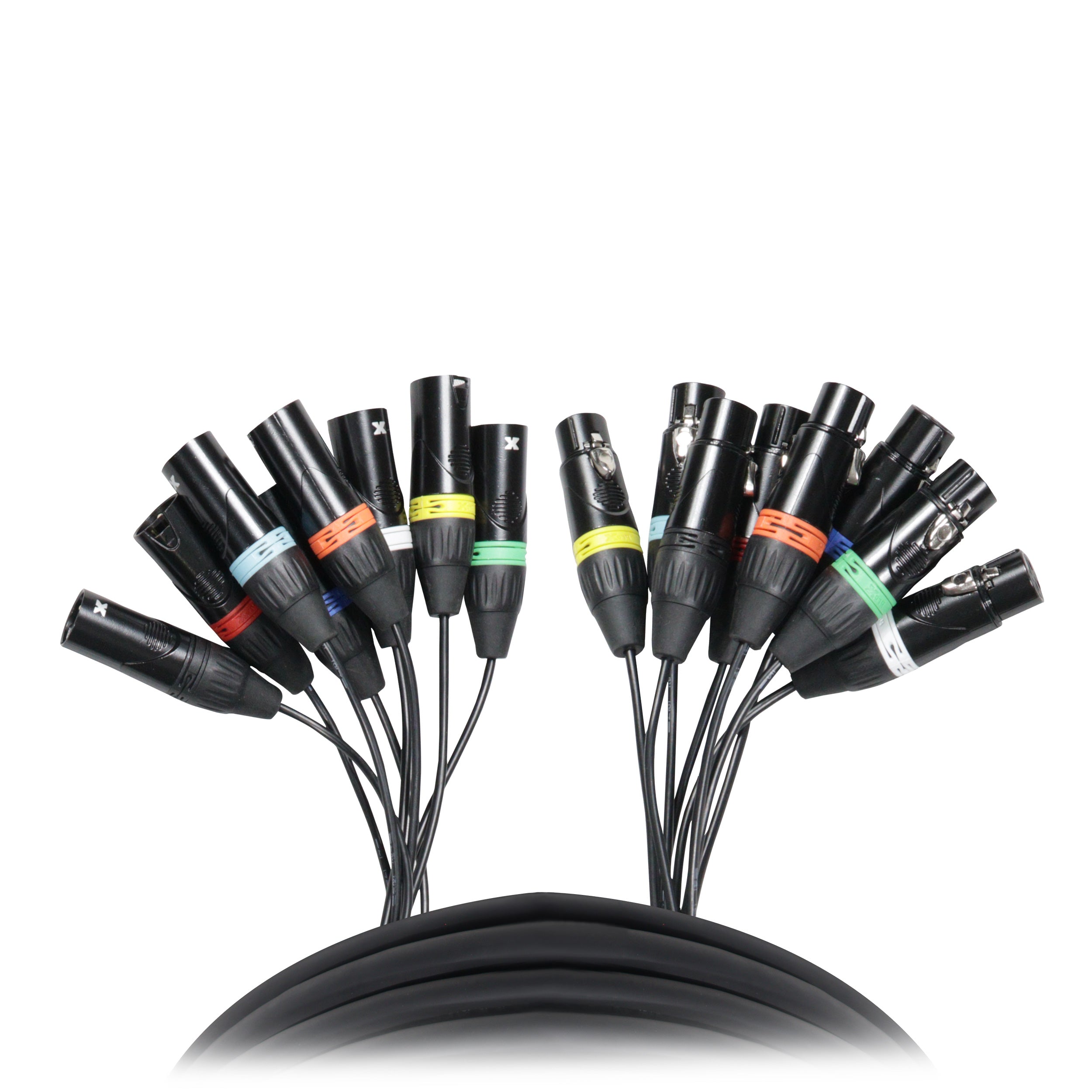 50PCS 8 Ft. 8-Channel XLR3-F to XLR3-M Balanced Snake Cable