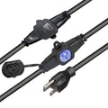 5PCS 32' Ft. Male NEMA 110VAC to 6-Outet Female Edison 14/3AWG Power Extension Cable
