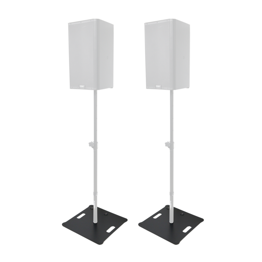 Pair of Polaris Base Plates  – 2 Heavy-Duty Speaker Pole Base Plates in Black