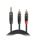 25' Ft High Performance 3.5mm 1/8” Mini TRS to Dual RCA-M Unbalanced Y-Cable