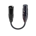 6" DMX Male 3-Pin to DMX Female 5-Pin Coupler Patch Cable