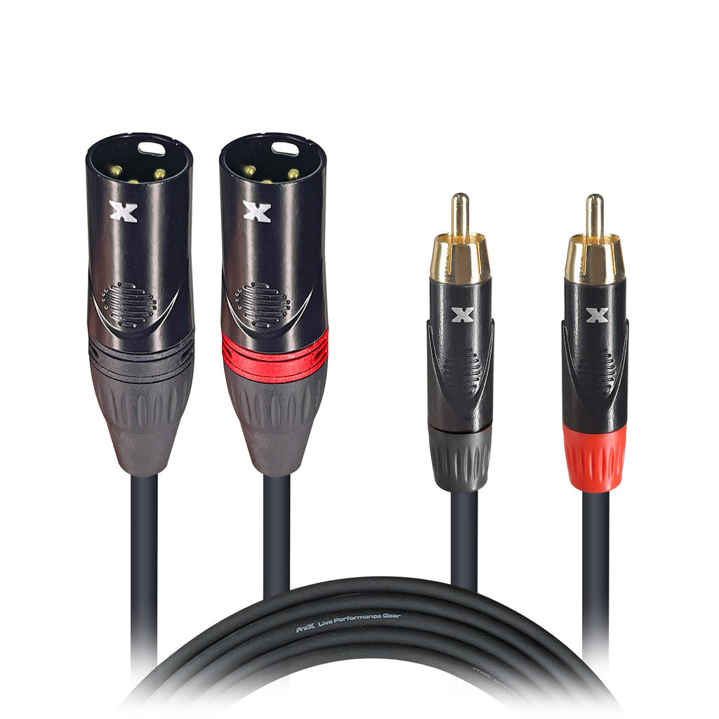 5 Ft. Unbalanced Dual RCA-M to Dual XLR3-M High Performance Audio Cable