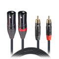 50PCS 3' Ft. Premium Dual XLR to Dual RCA Audio Cable