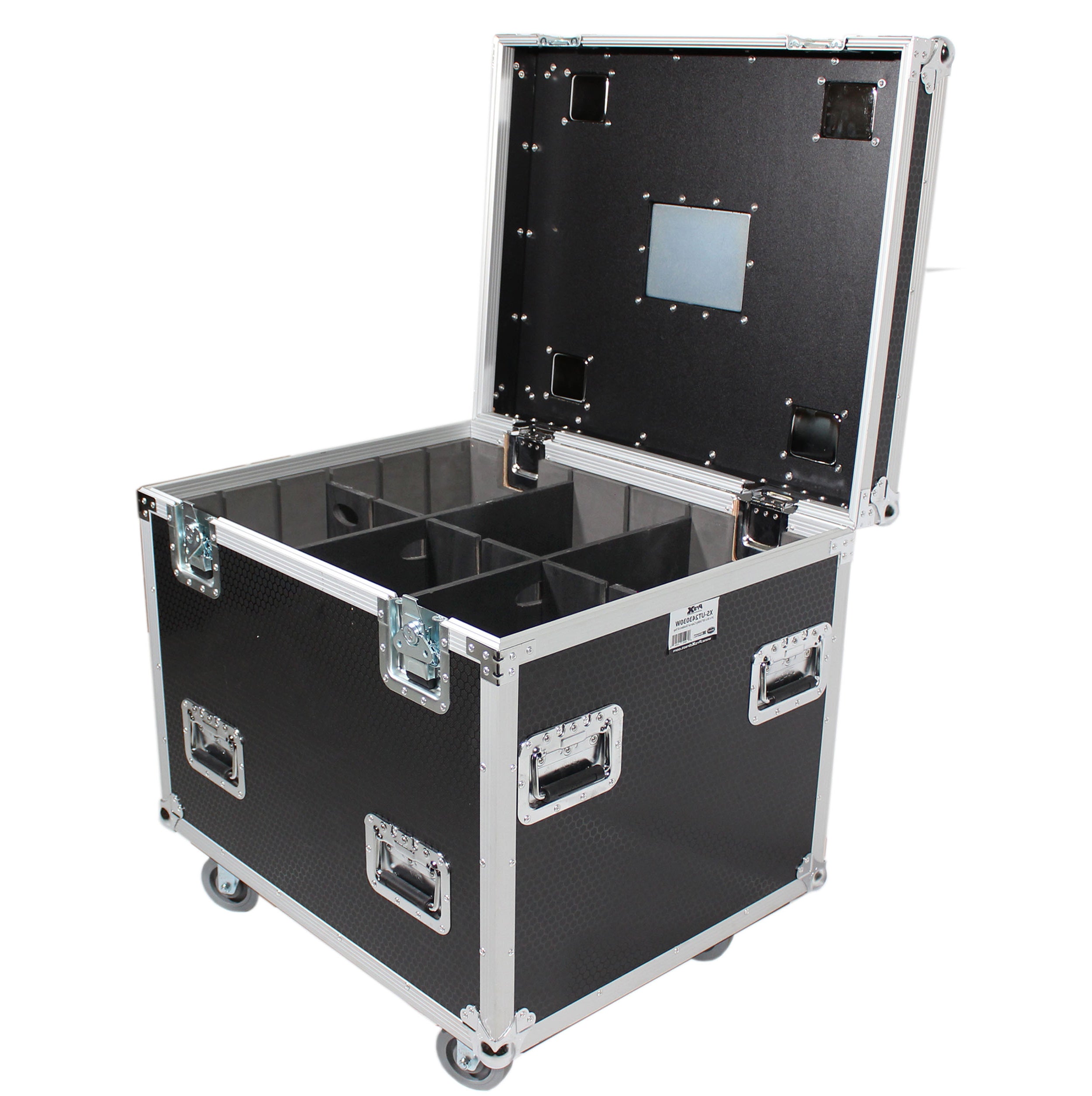 TruckPax Utility ATA Flight Case Truck Storage Road Case with Dividers Tray and 4" in casters – 24"x30"x30" Ext