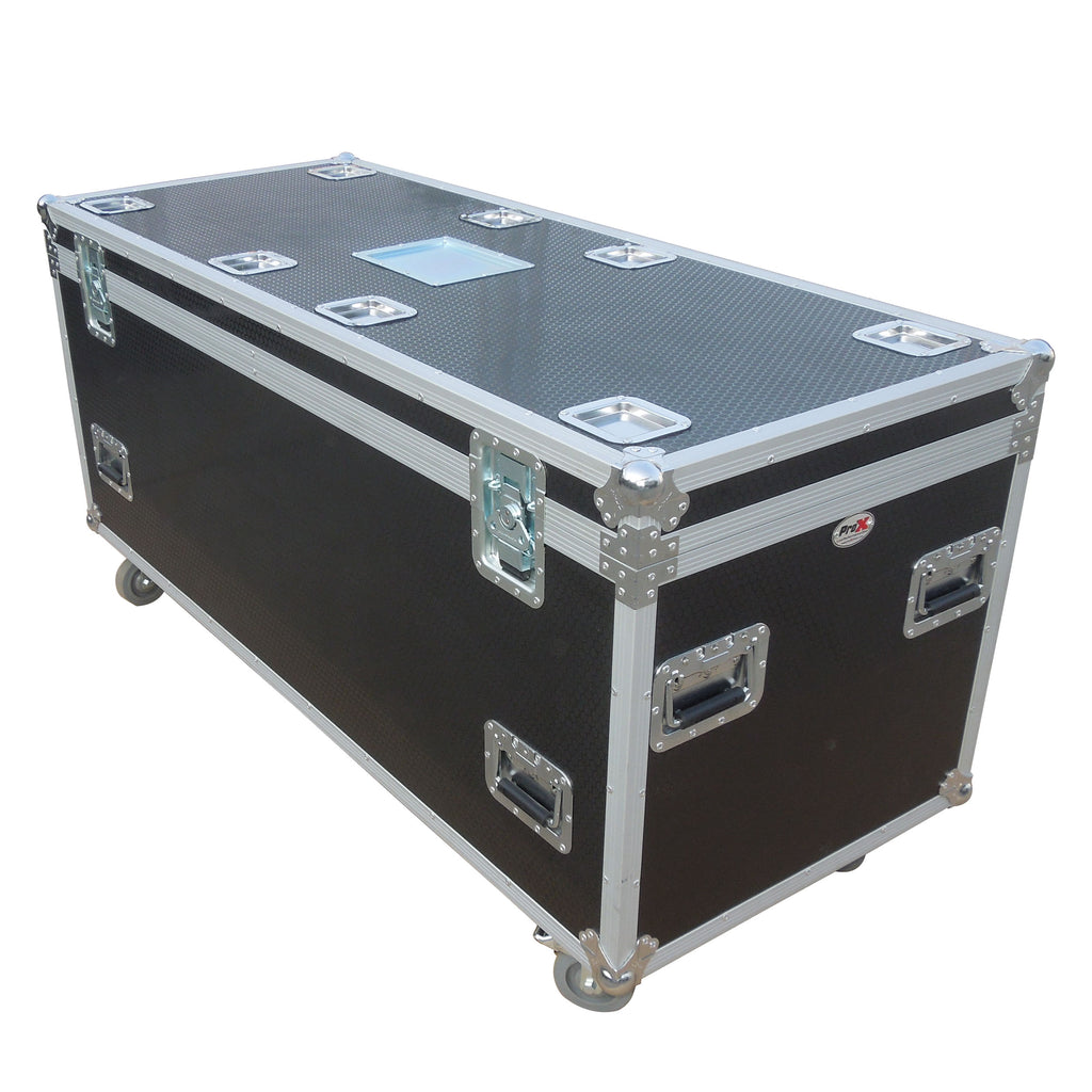 TruckPax Utility ATA Flight Case Truck Storage Road Case with Dividers Tray and 4" in casters - 24"x60"x30" Ext