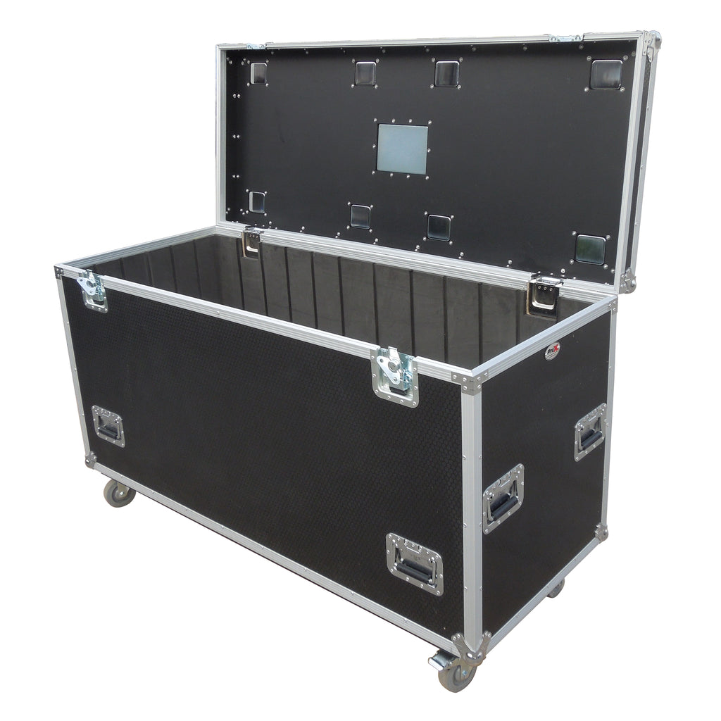 TruckPax Utility ATA Flight Case Truck Storage Road Case with Dividers Tray and 4" in casters – 24"x60"x36" Ext