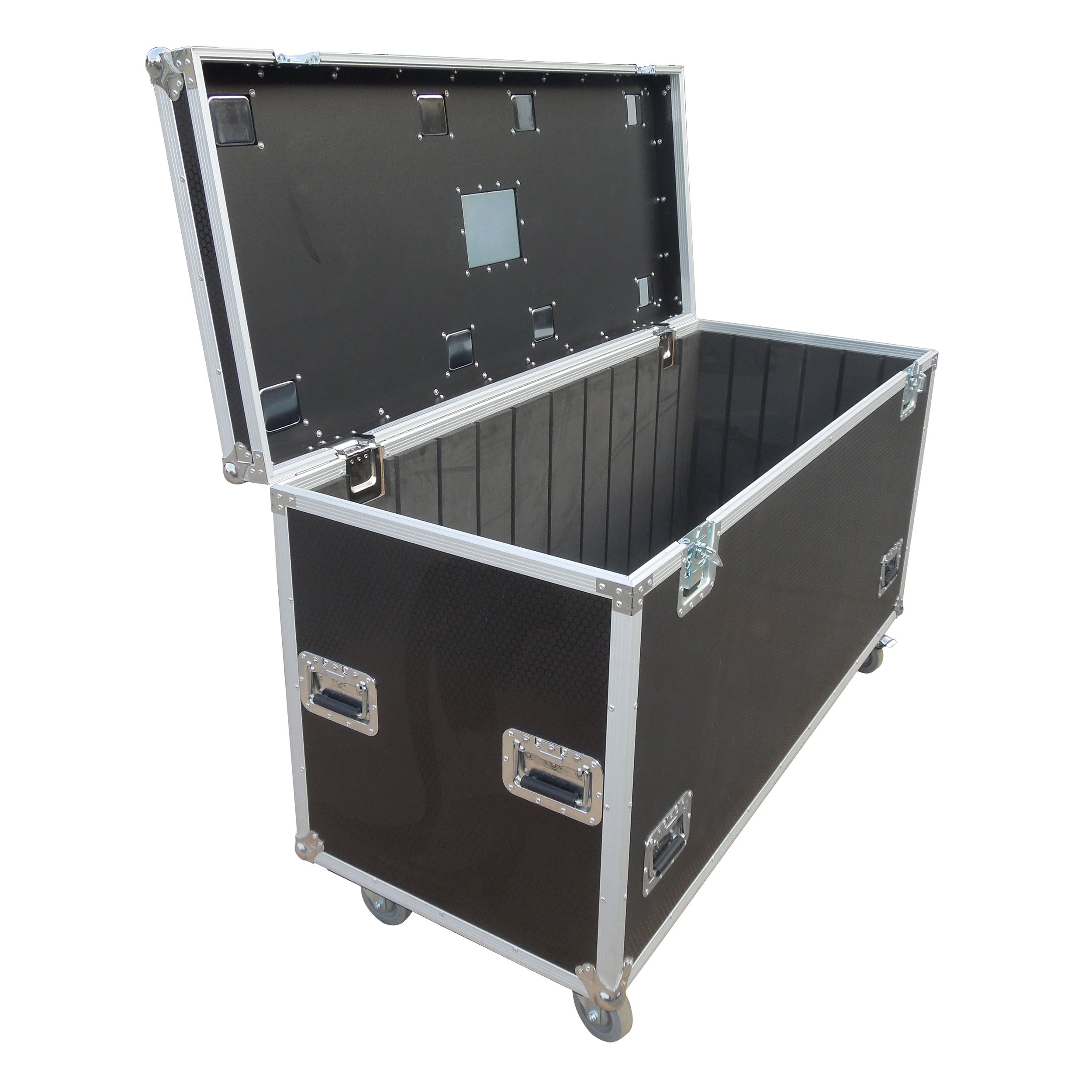 TruckPax Utility ATA Flight Case Truck Storage Road Case with Dividers Tray and 4" in casters – 24"x60"x36" Ext