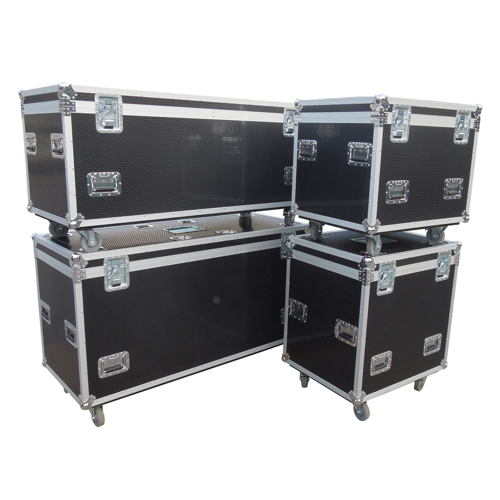 TruckPax Utility ATA Flight Case Truck Storage Road Case with Dividers Tray and 4" in casters – 24"x60"x36" Ext