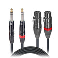 10 Ft. Balanced Dual 1/4" TRS-M to Dual XLR3-F High Performance Audio Cable