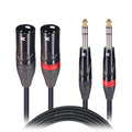 10 Ft. Balanced Dual 1/4" TRS-M to Dual XLR3-M High Performance Audio Cable