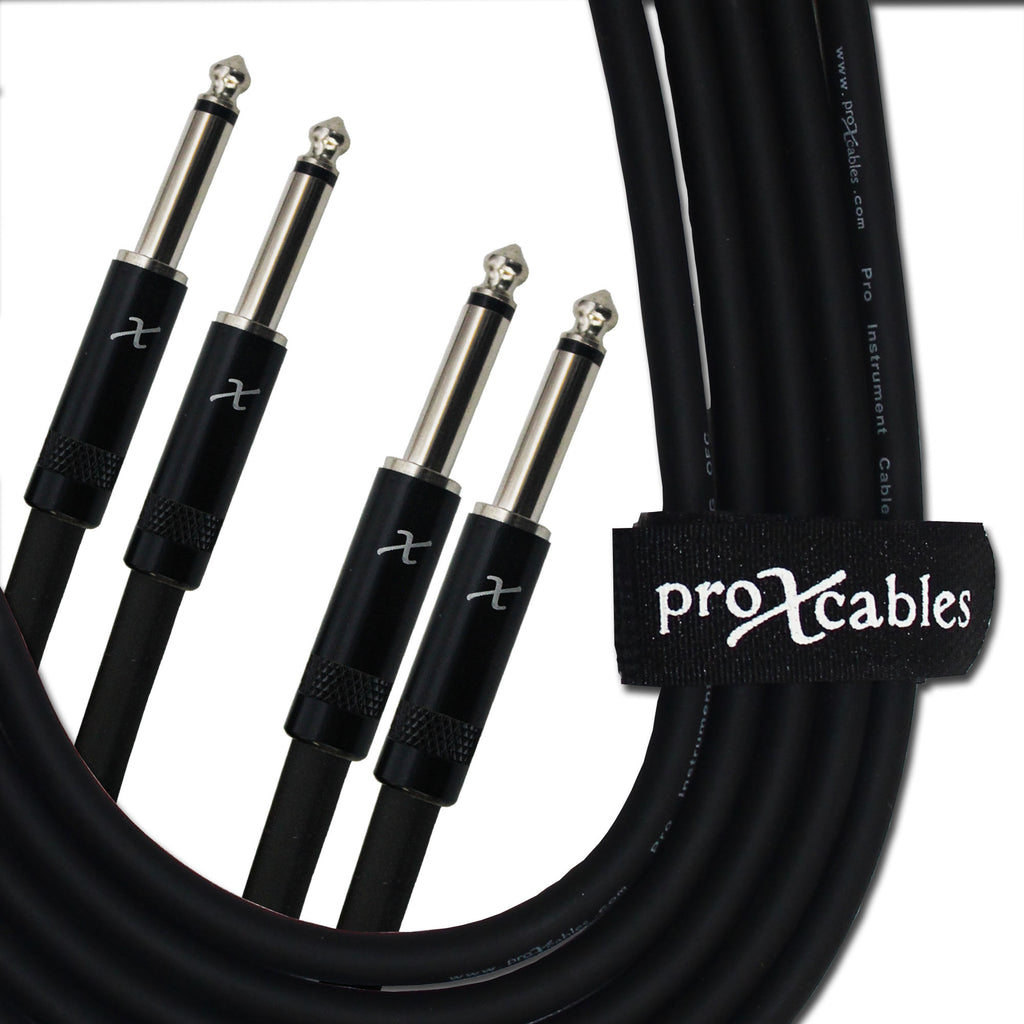 50PCS 5' Ft. High Performance 1/4” TS Male to Dual 1/4” TS Male Unbalanced Audio Cable