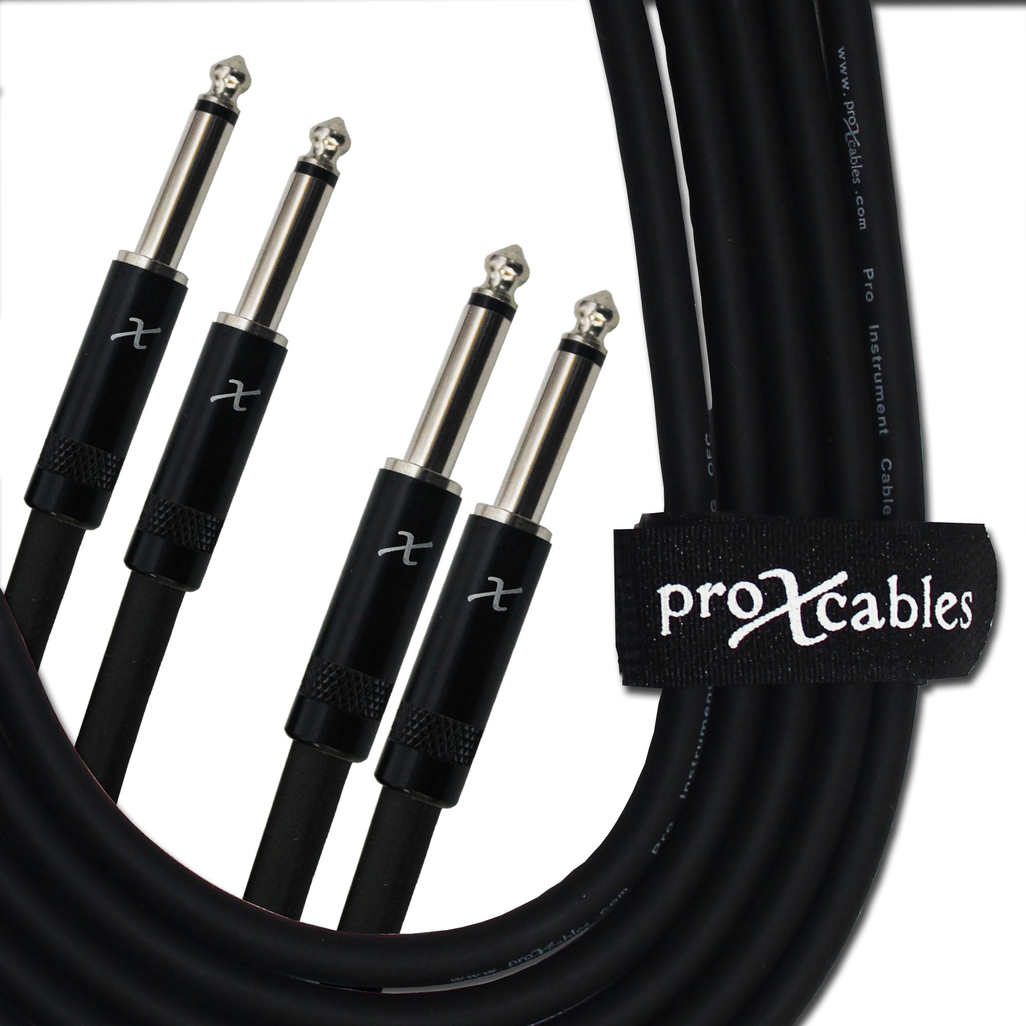 50PCS 5' Ft. High Performance 1/4” TS Male to Dual 1/4” TS Male Unbalanced Audio Cable