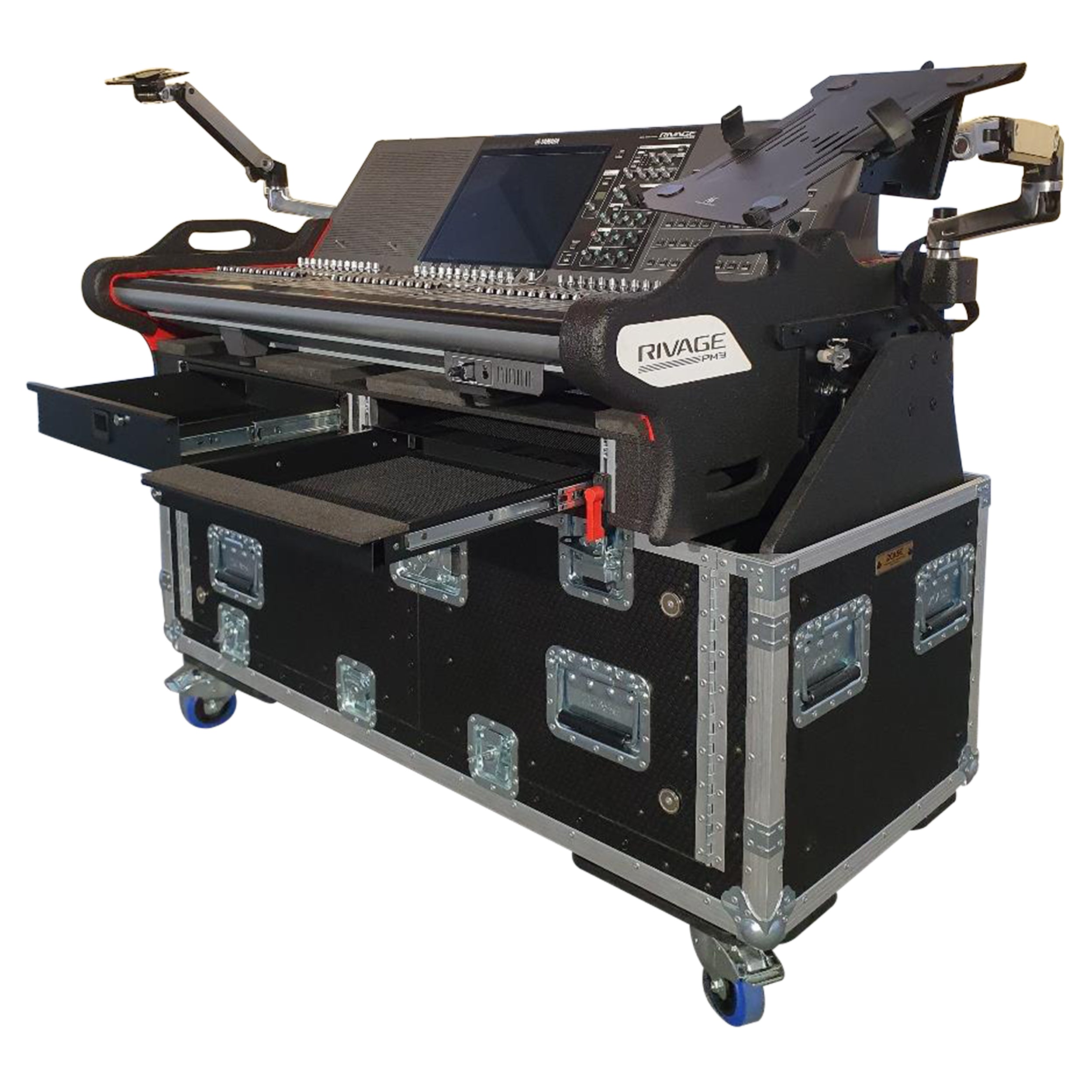 Flip-Ready Easy Detachable Retracting Case With 2U for Yamaha PM3 RIVAGE Console by ZCase Custom Order