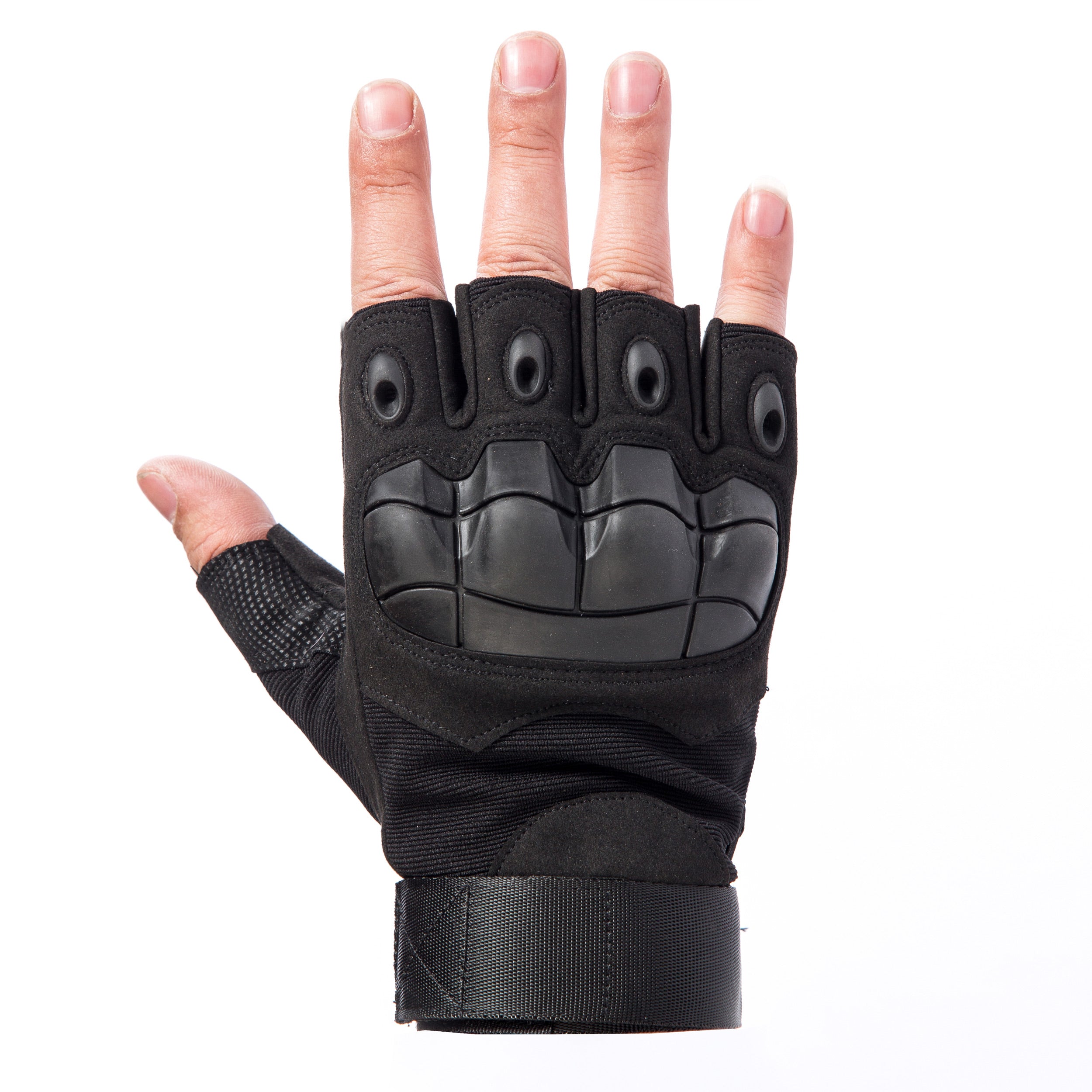X-GRIPZ Hard Rubber Knuckle  Fingerless Gloves - For Truss and Stage Performance