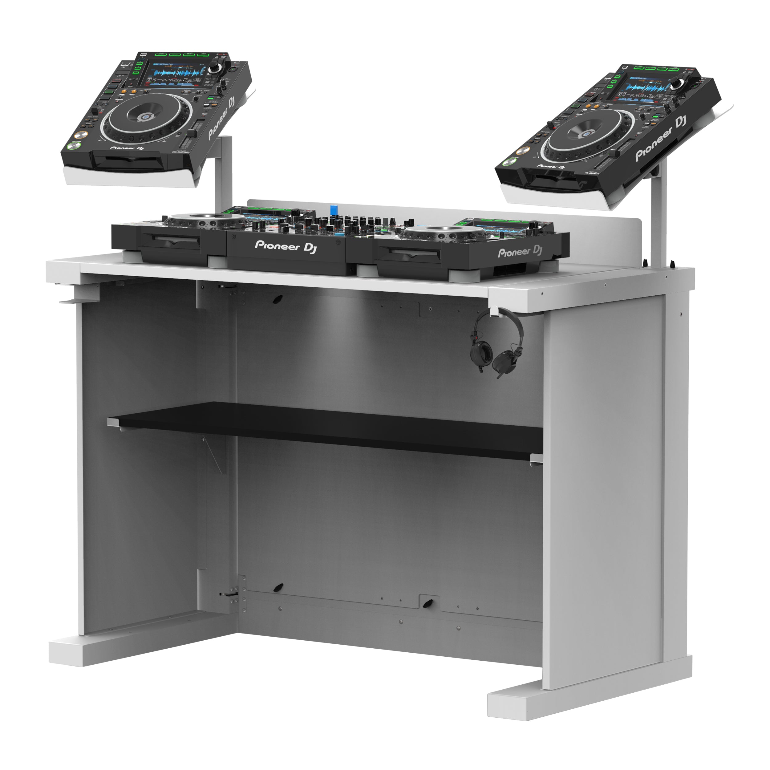 WHITE B3 Quick Folding DJ Controller Turntable CD-J Facade Table Workstation by Humpter