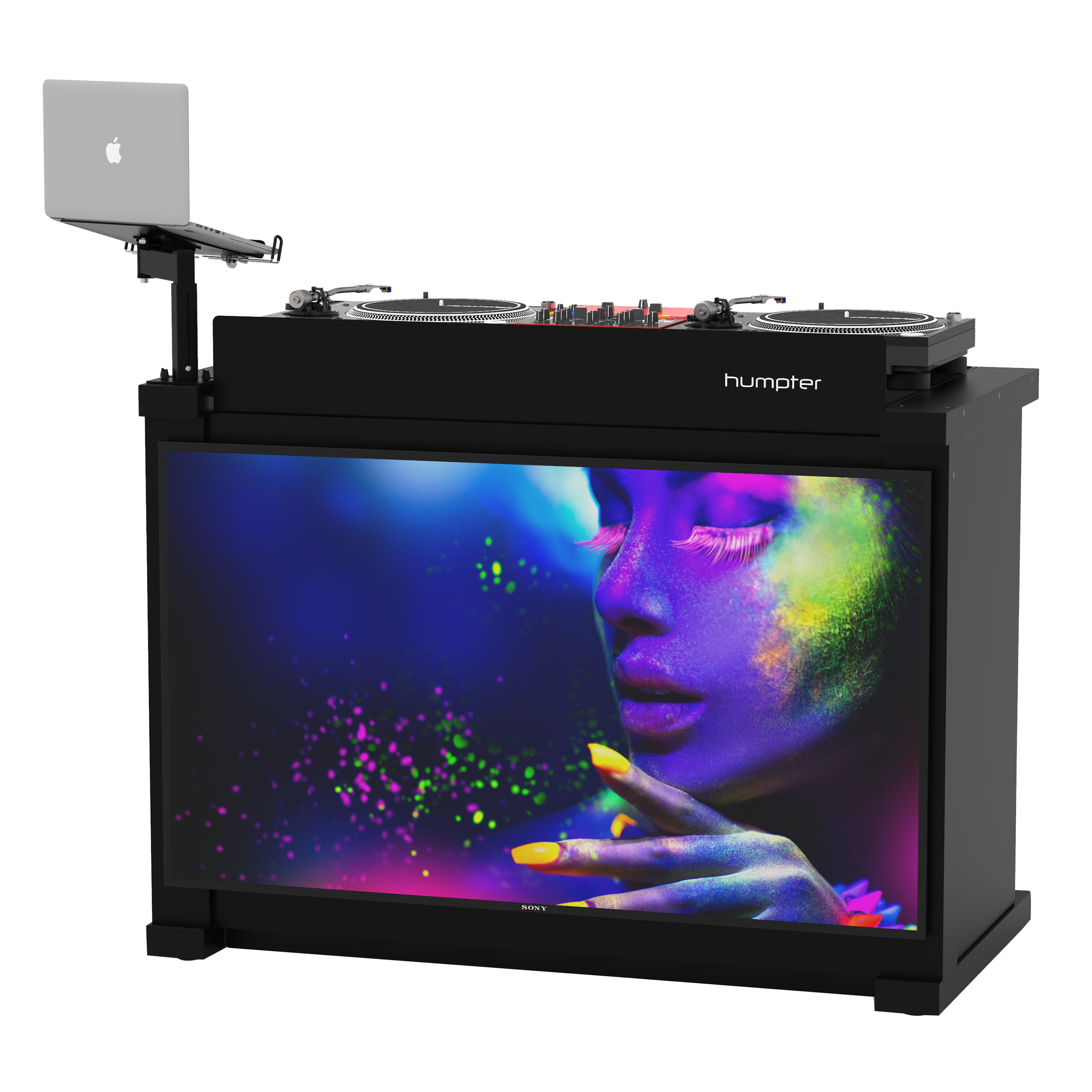 BLACK B3 Quick Folding DJ Controller Turntable CD-J Facade Table Workstation by Humpter