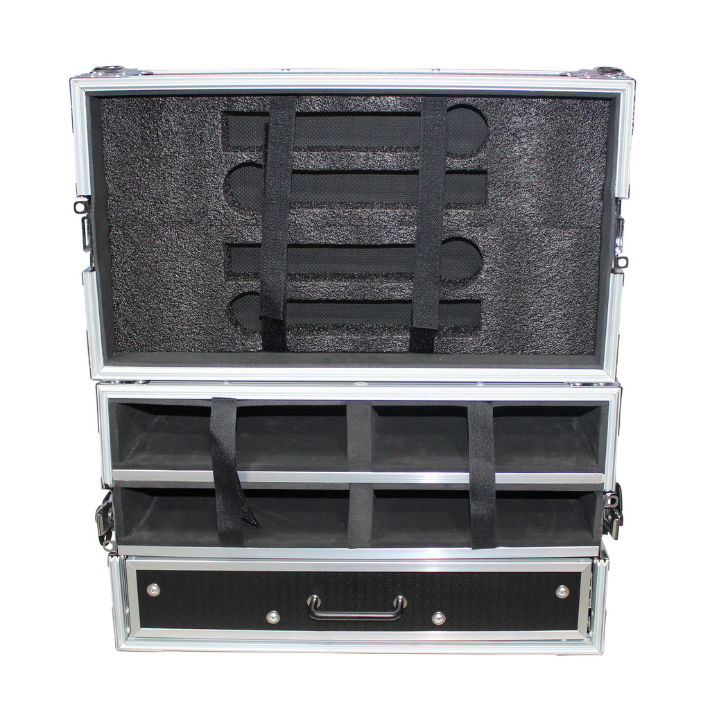 ATA Flight Case with 2U Drawer for Wireless Microphone Receiver External Drive Modular Midi Mounting Storage