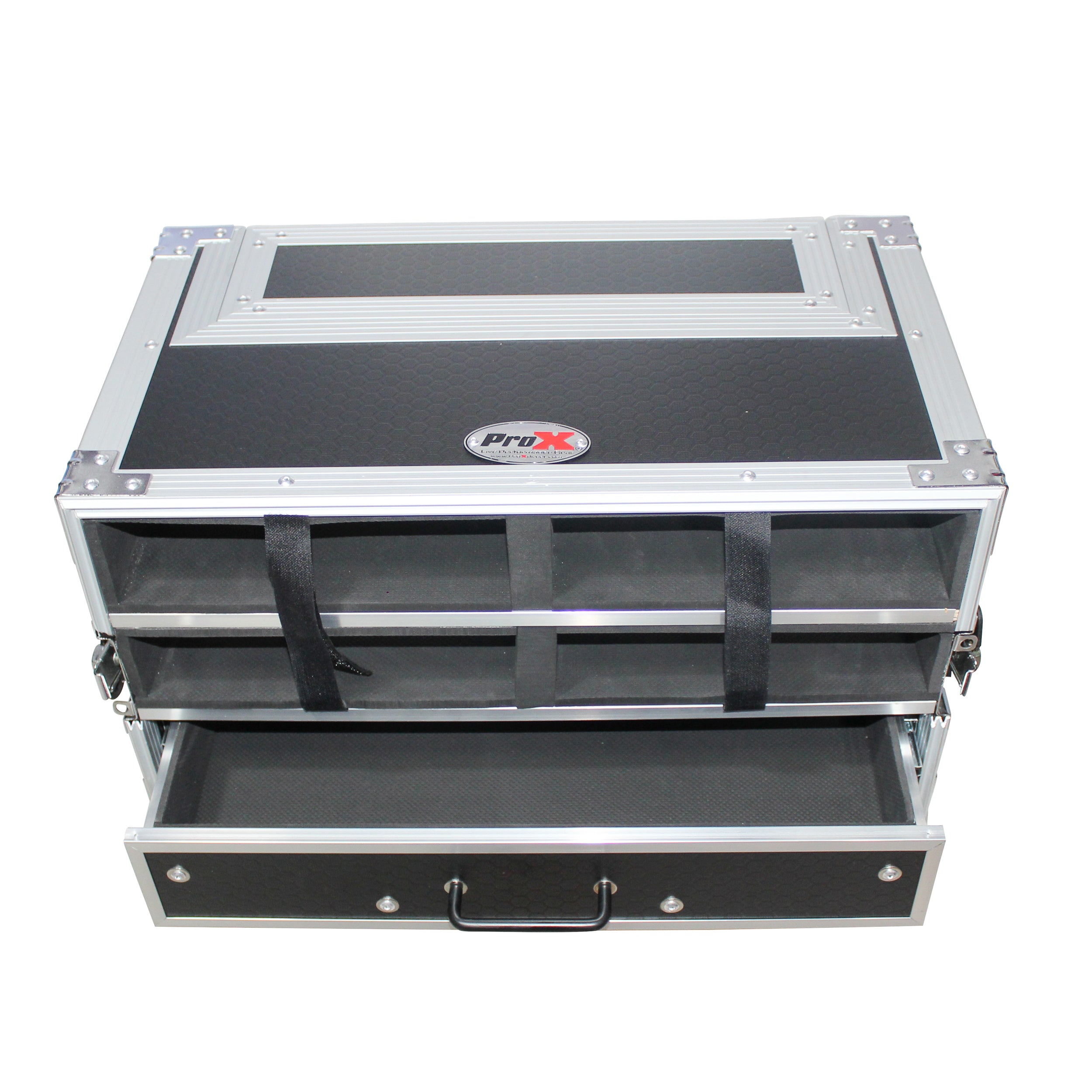 ATA Flight Case with 2U Drawer for Wireless Microphone Receiver External Drive Modular Midi Mounting Storage