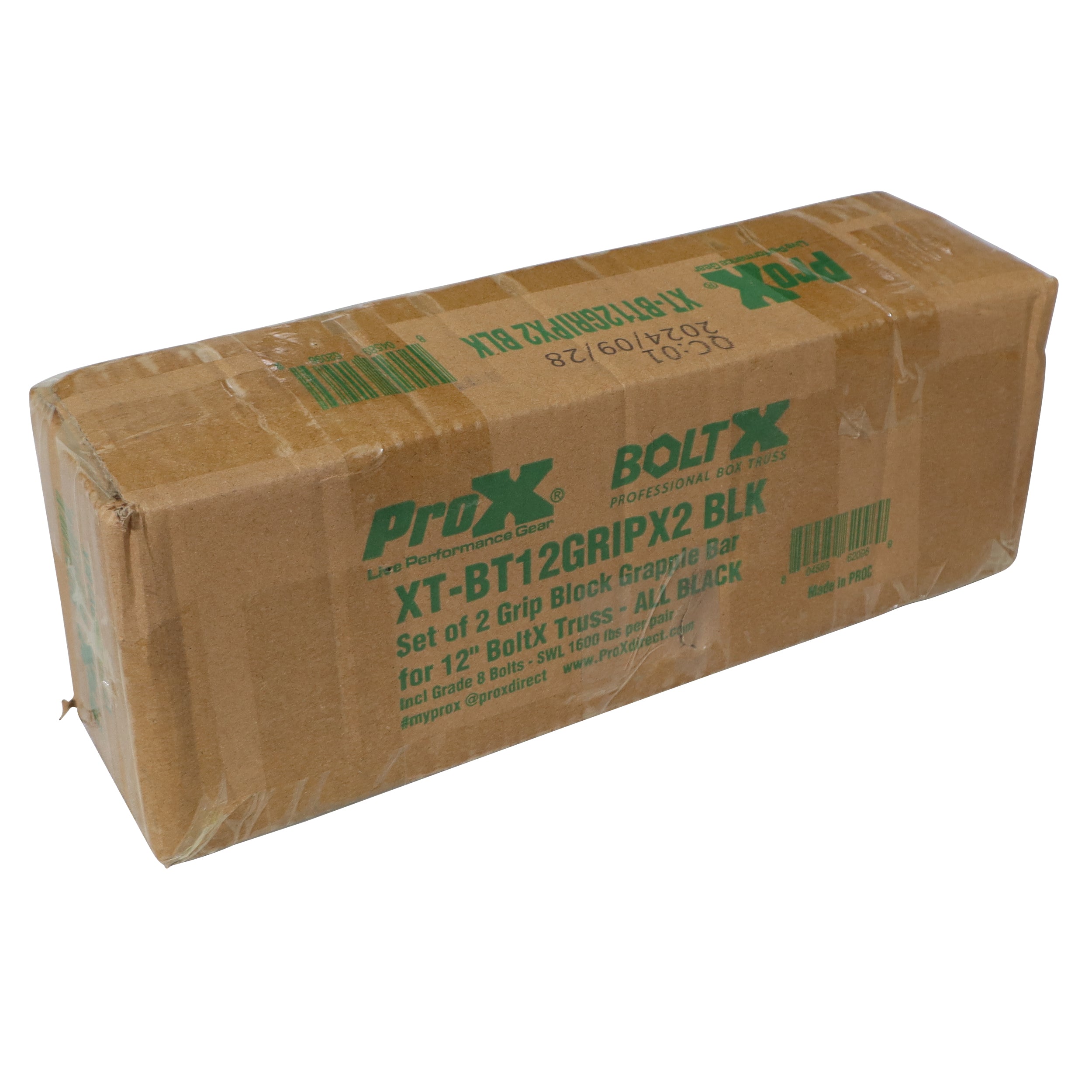 Set of 2 Grip Block Grapple Bars for 12" BoltX Truss – Includes Grade 8 Bolts in Black