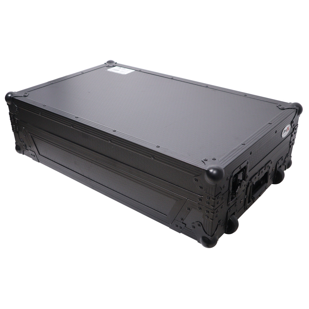 ATA Flight Road Case For Hercules T7 Inpulse Controller with Laptop Shelf 1U Rack Space and Wheels - Black Finish